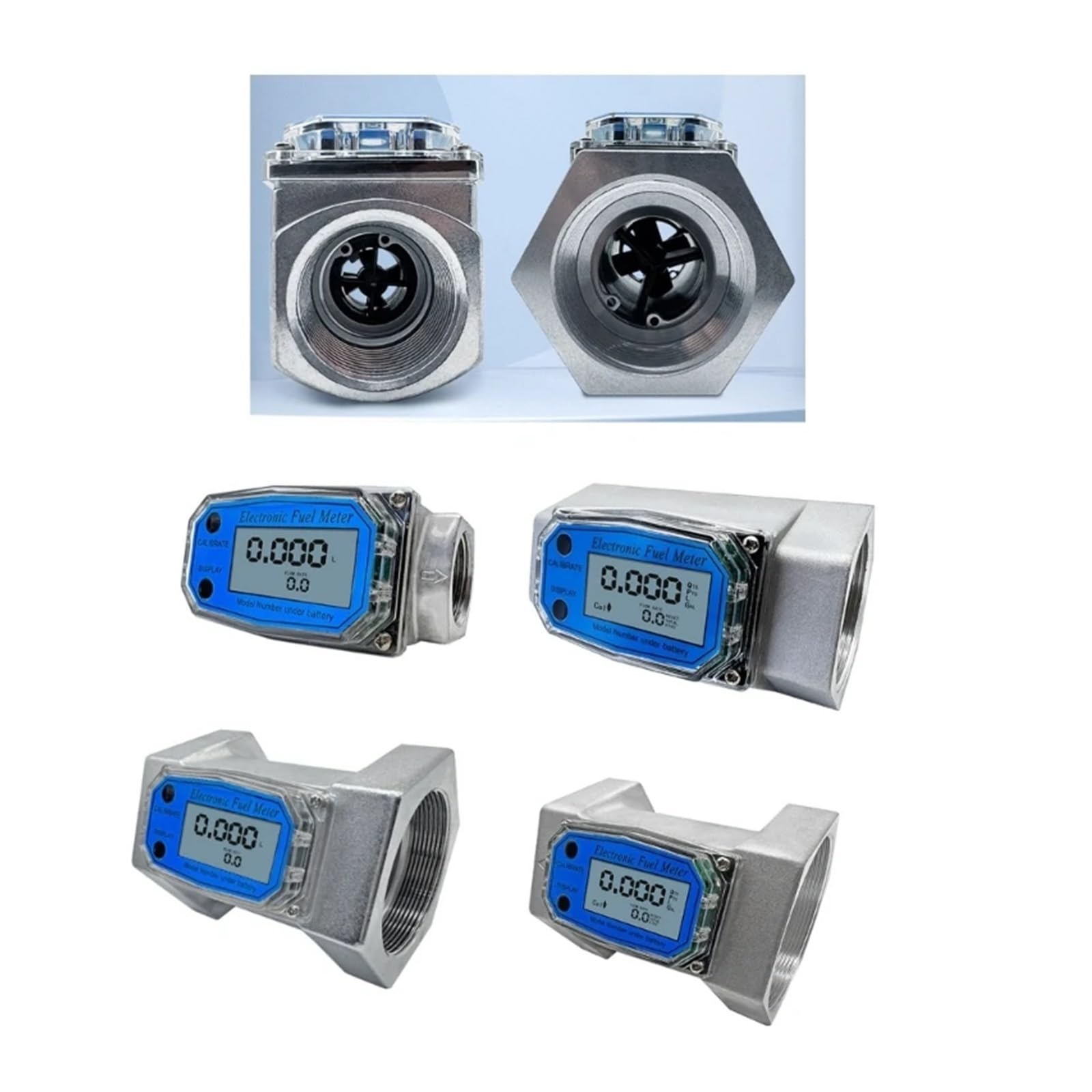Miernik przepływu wody Przepływomierz 1 Cal/2 Cale/2,5 Cala/3 Cale LCD Cyfrowy Przepływomierz Cieczy Elektroniczny Przepływomierz Do Wody Mocznikowej Paliwa z Monitorowaniem Cen(2 inches)
