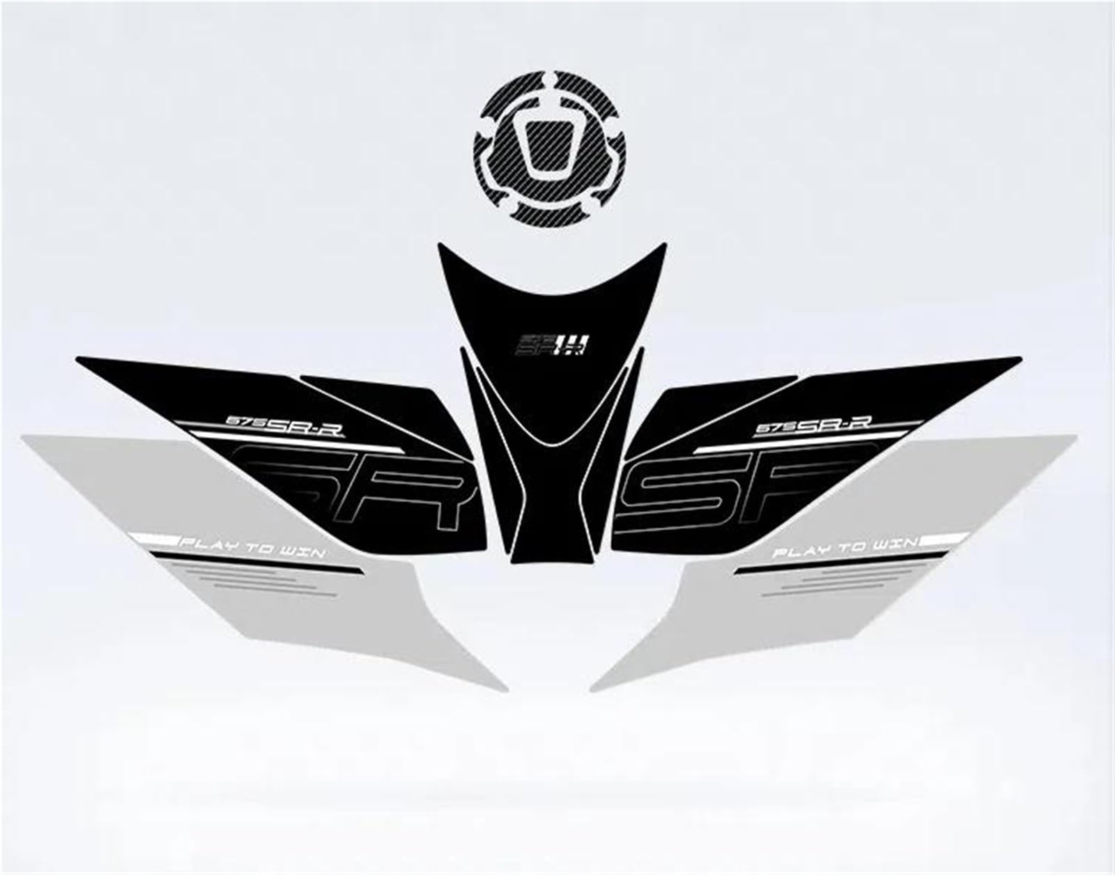 Motorcycle Frosted Fuel Tank Kit Sticker Protector Traction Pad Decals Accessories for CFMOTO 675SR-R 2024 Protection(Color30)