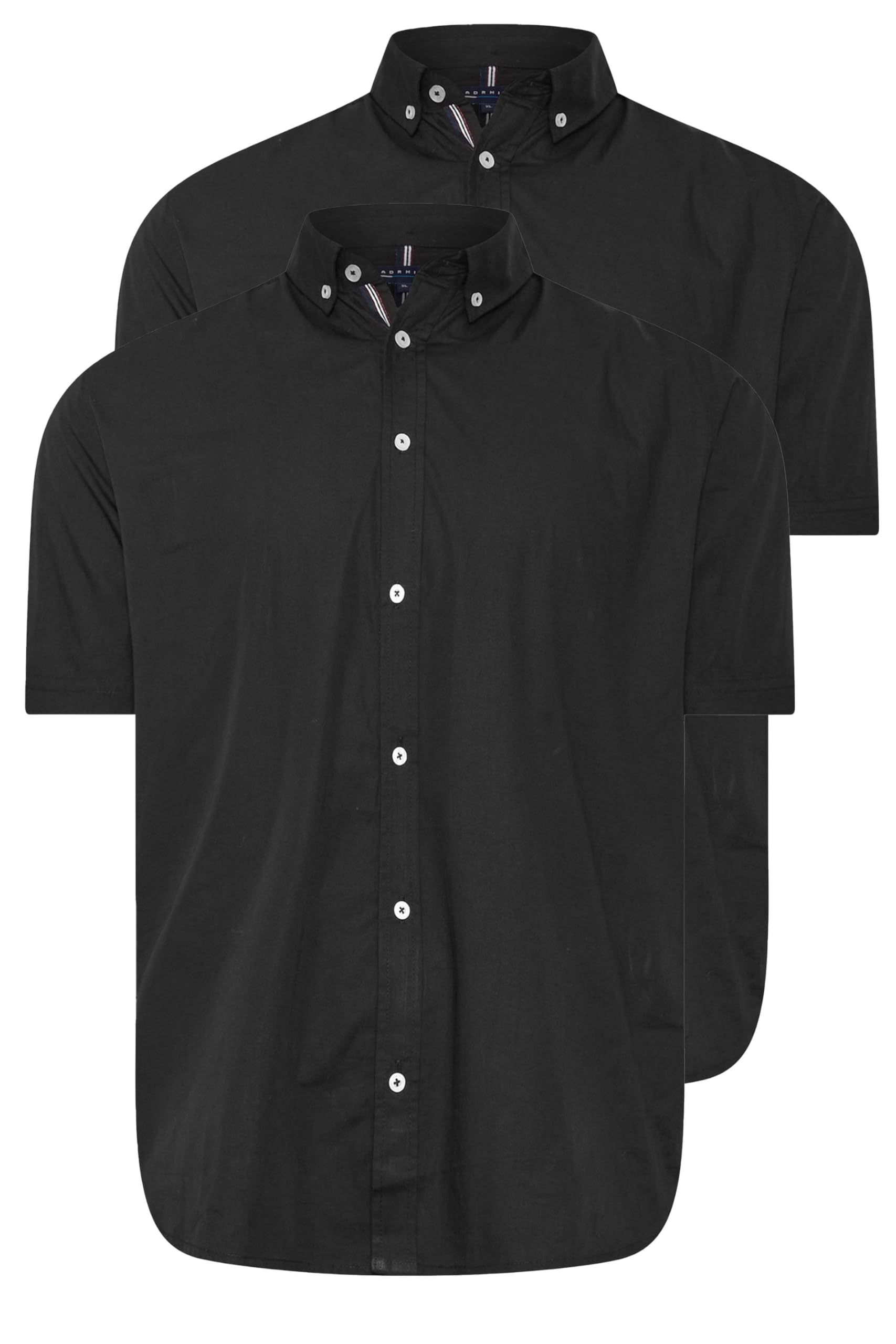 BadRhino 2 Pack Black Cotton Poplin Short Sleeve Shirts for Men - XXXL