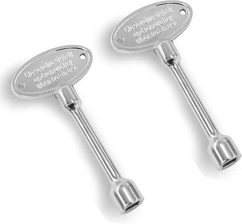 MENSI Universal Chromed and Copper Plating Propane Gas Fire Pit, Fireplace Key Replacement 3" Long Fits 14" and 516" Valve Stem 2 Pack (Chromed)