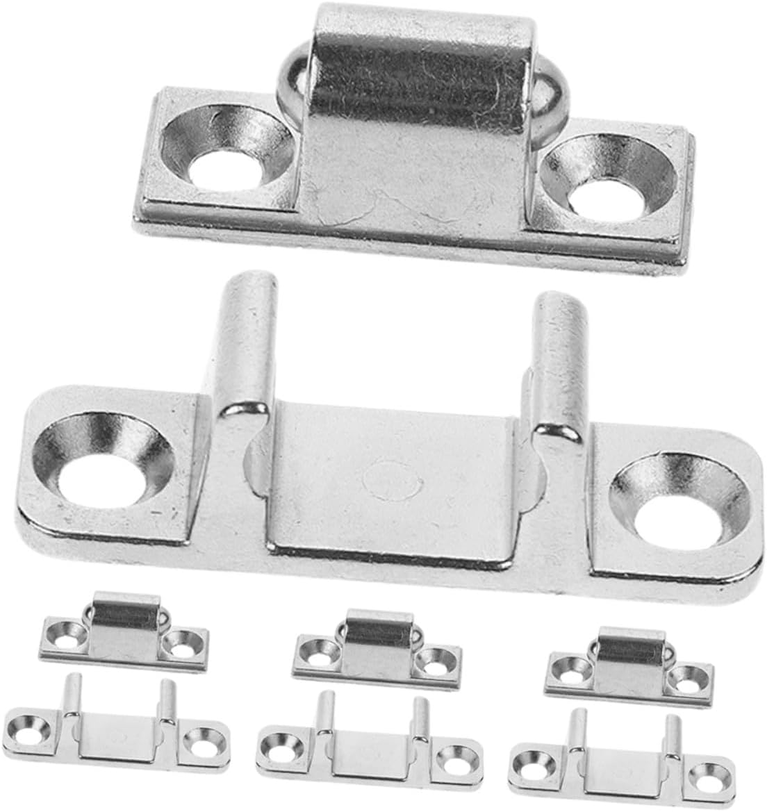 4 Sets Metal Range Hood Glass Panel Fastener Latches, Universal Kitchen Hood Door Latch Replacement Parts for Cabinet and Panel Mounting