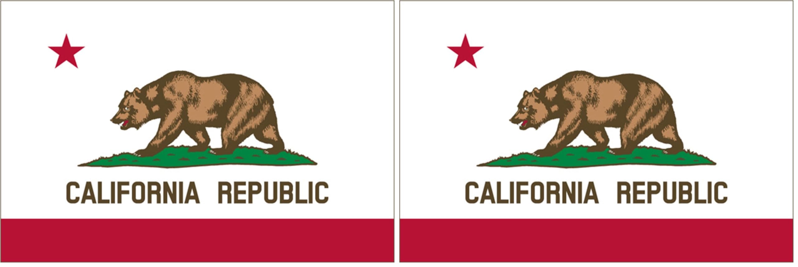 Rogue River Tactical California Sticker CA Republic State Flag Auto Car Decal Bumper Window (3x5) (Pack of 2)