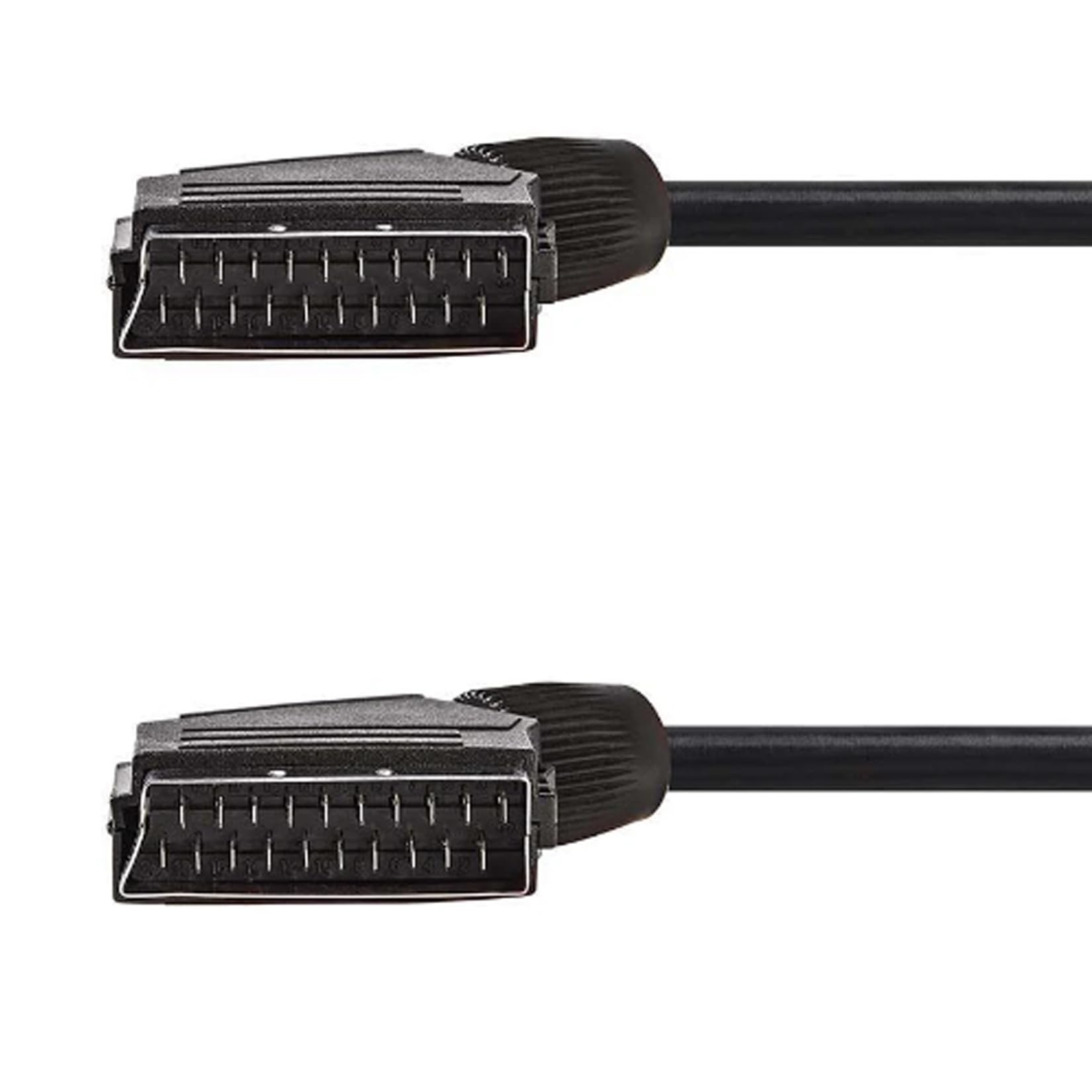 BolAAzuL Câble Péritel RVB, Prise Peritel True 21 Broches, Cable Fiche Péritel HD Composite RVB pour TV Enregistreur Lecteur DVD Magnétoscope STB, Long Euro Cable Scart vers Scart AV, 3M Noir