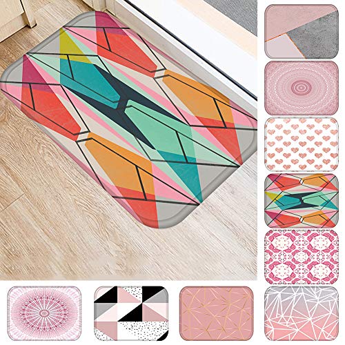 XdiseD9Xsmao Exqusite Durable Geometric Oval Heart Edge Mats Blanket, Soft Anti-Slip Door Mat Entrance Rug Kitchen Home Carpet 7#