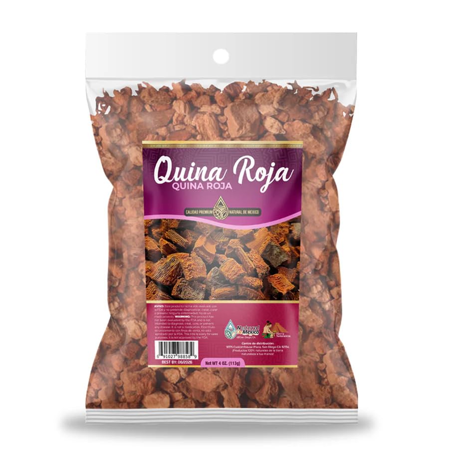 Quina Roja - Té de hierbas de corteza de corteza, 4 oz.-3.99 oz Hierba Natural Mexicana Hierba Wild Crafted Natural De Mexico