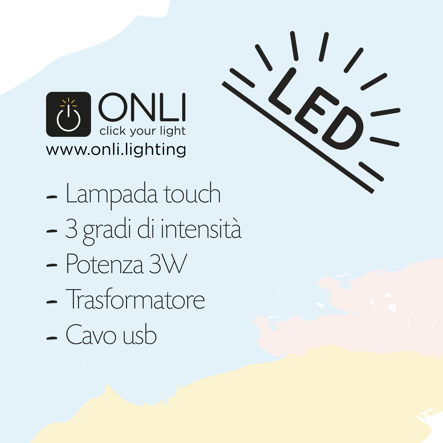 Onli TOBY Lámpara de mesa infantil LED integrada, azul