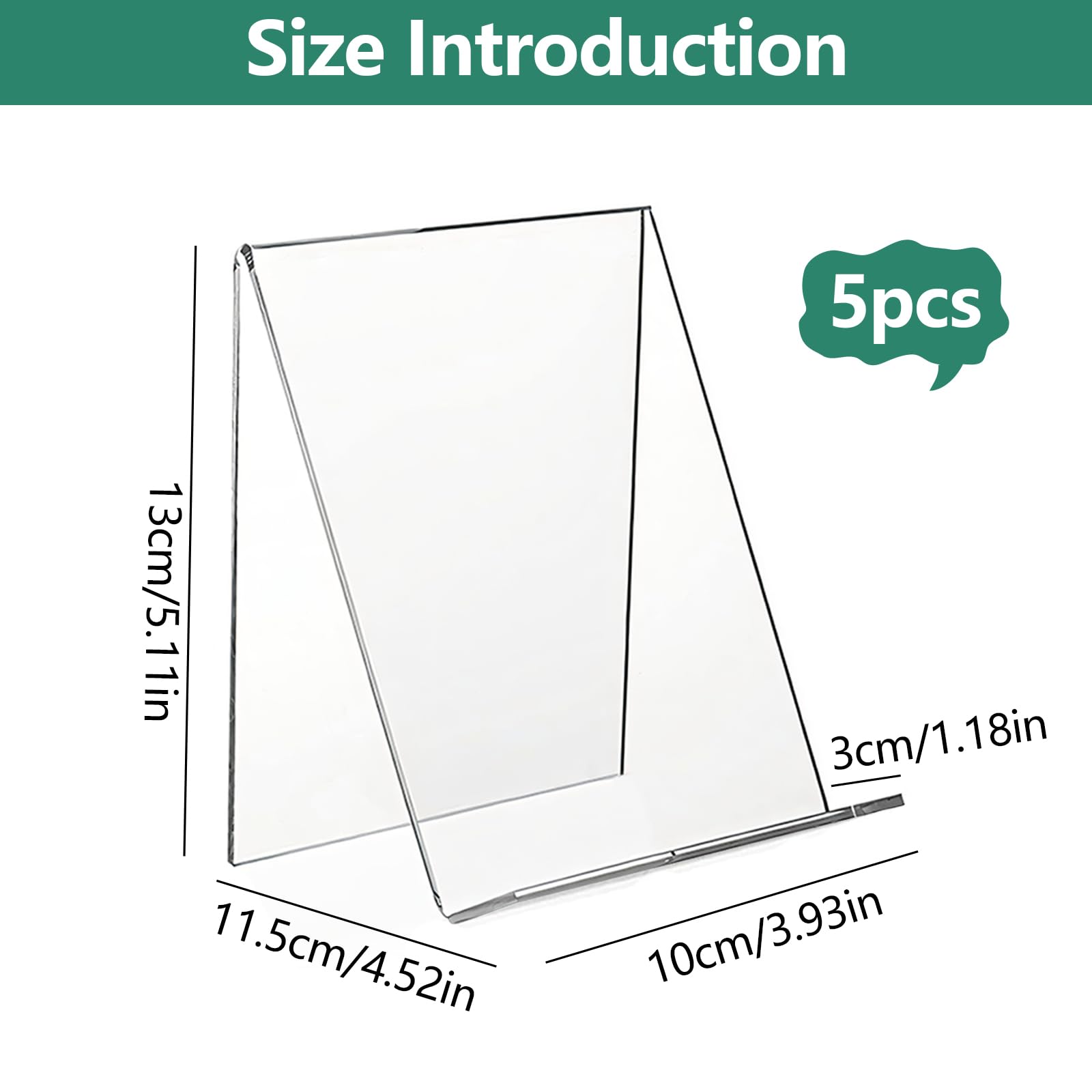 5 trasparenti supporti acrilico per libri foto album 13 x 11,5 x 10 cm