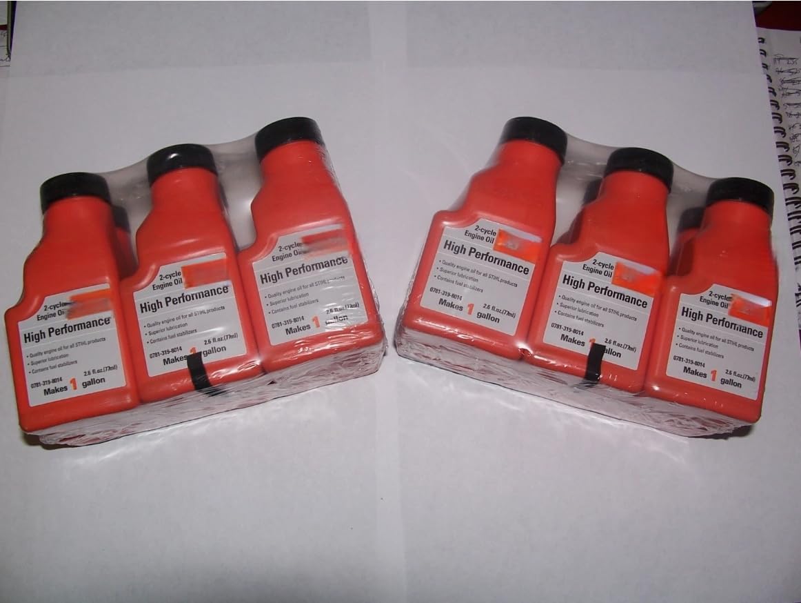 12 Pack High Performance Oil Mix 50:1 2-Cycle 2.6 oz Bottle = 1 Gal Mix L, Replacement for Stihl OEM