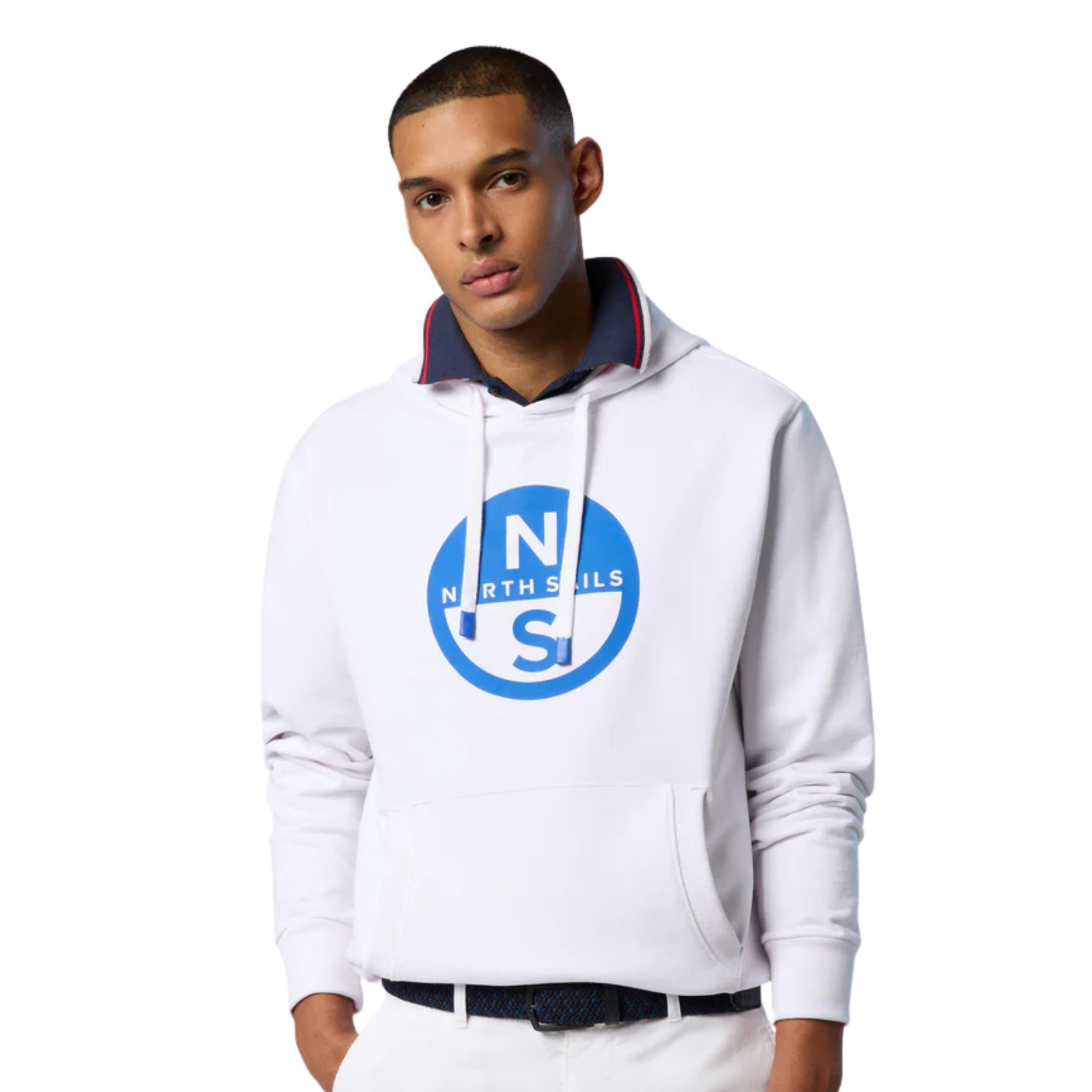 NORTH SAILS Bluza z kapturem z nadrukiem Maxi, biała