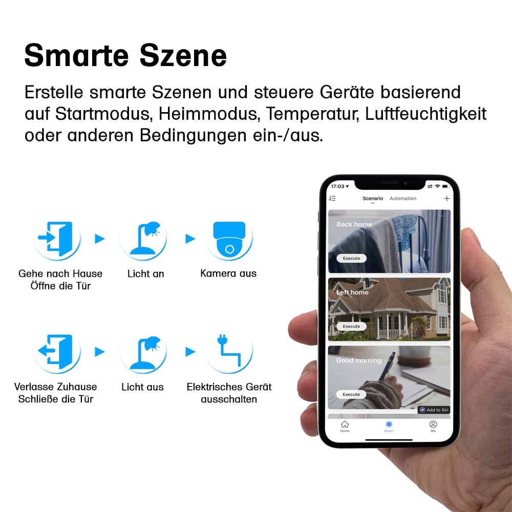 Offgridtec Prise WiFi intelligente, pilotable via application Smart Life/Tuya, suivi de la consommation en temps réel, compatible avec Alexa/Google Home, charge maximale 16 A/3680 W (6 pièces)