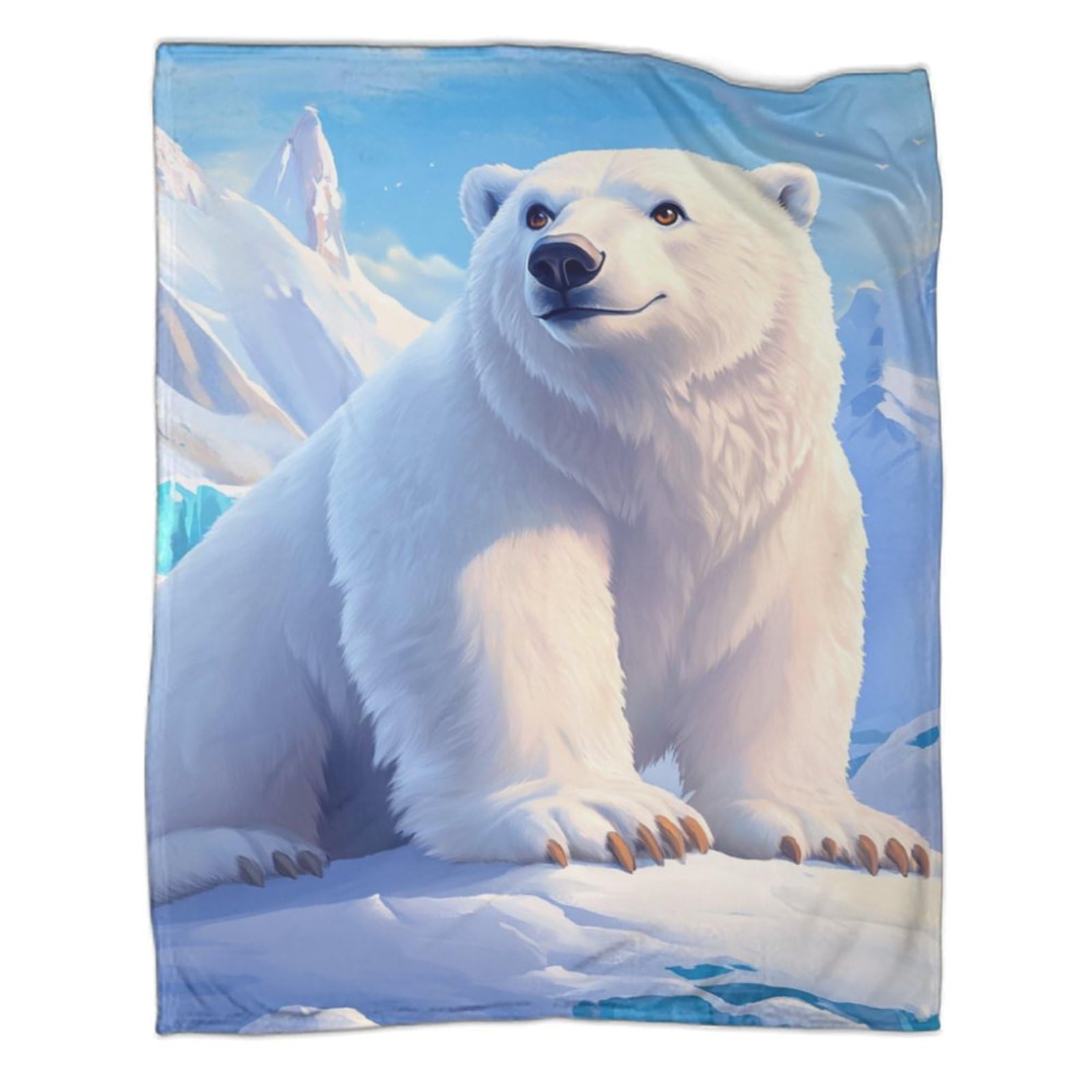 Couverture chaude ours polaire pour vos soirées cinéma au salon