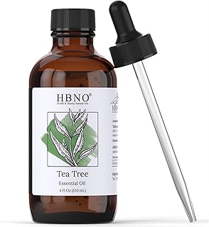 HBNO California Bottled Tea Tree Oil for Skin 4 fl oz (120ml) - Natural Tea Tree Oil for Hair - Steam Distilled Tea Tree E...