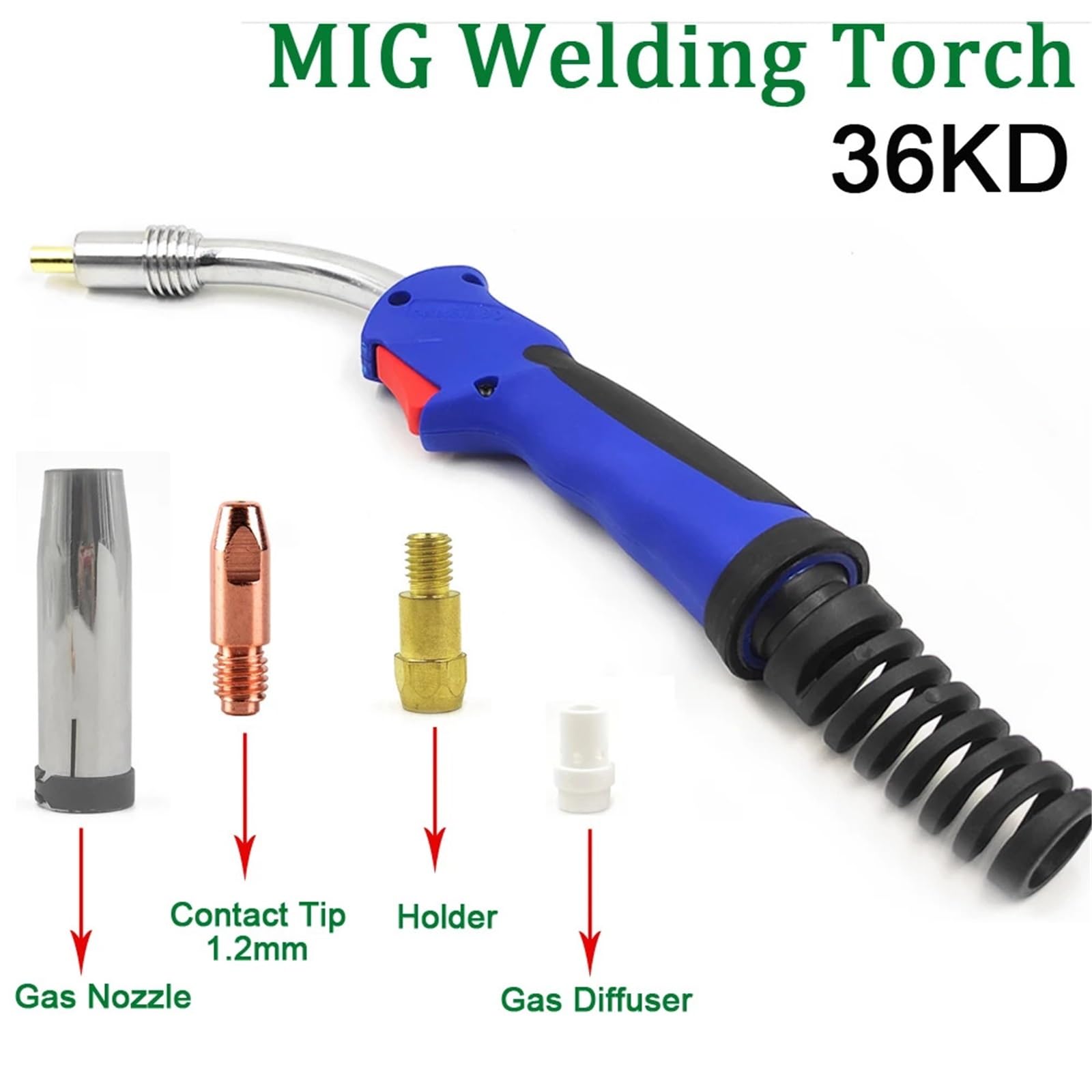 Zgrzewarka do plastiku Palnik 15AK 24KD 36KD Pistolet spawalniczy MIG Poziom przemysłowy Ręczna spawarka(24KD Torch)