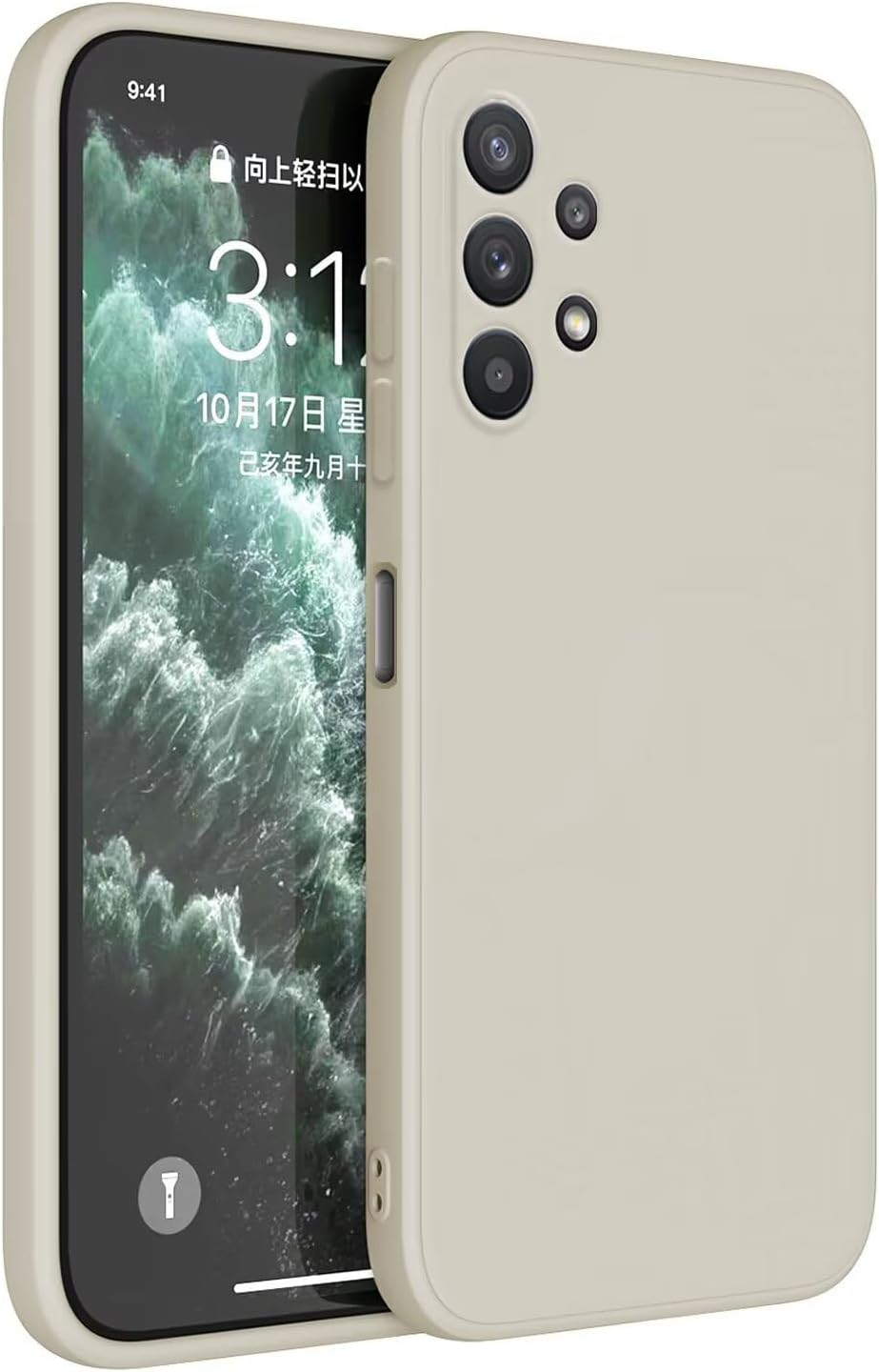 Topme Mobile Phone Case for Samsung Galaxy A32 4 G 6.4 Inches Protective Case Skin Protection Made of TPU Silicone Case - Antique White