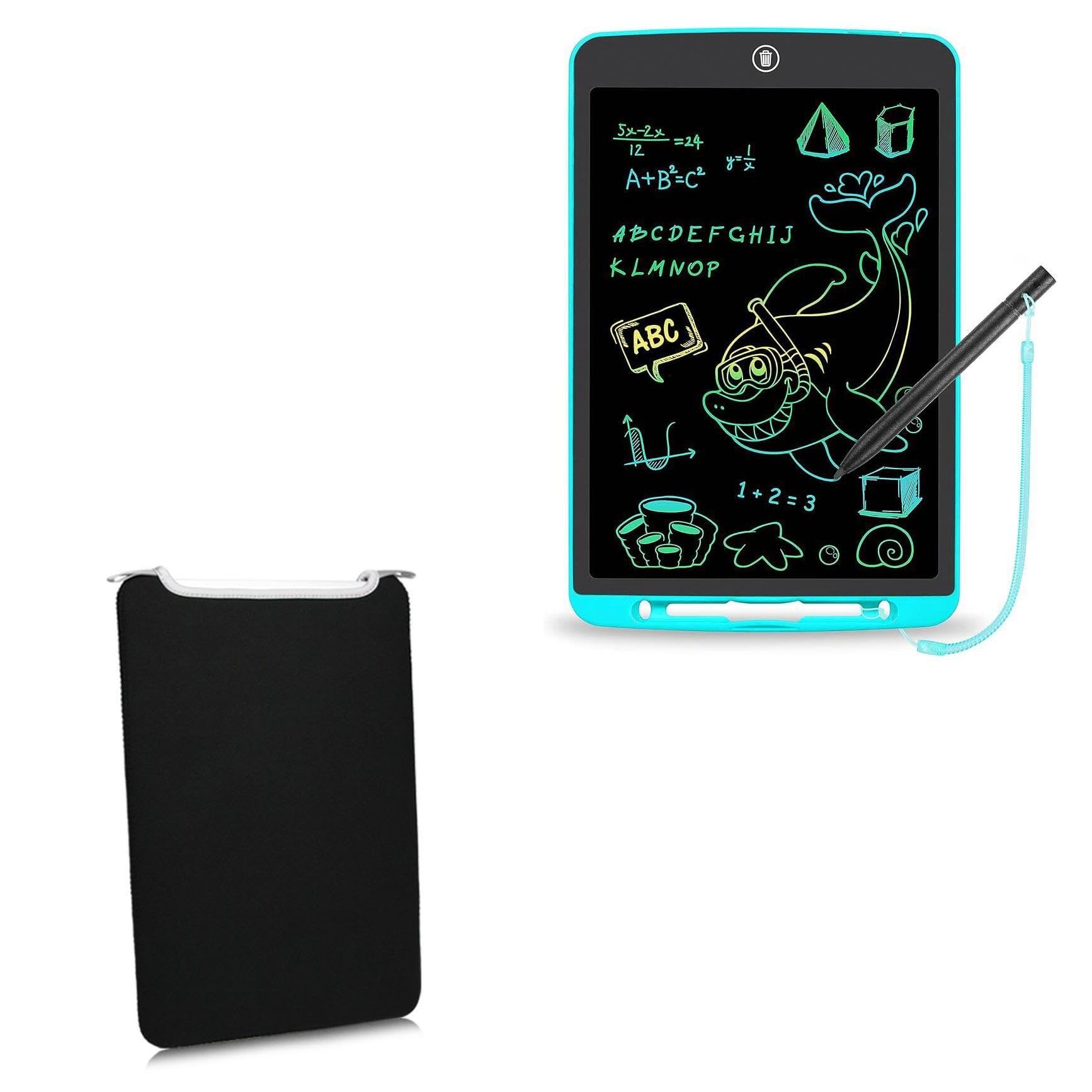 BoxWave Case Compatible with Street Walk Writing Tablet (12 in) - SlipSuit, Soft Slim Neoprene Pouch Protective Case Cover - Jet Black