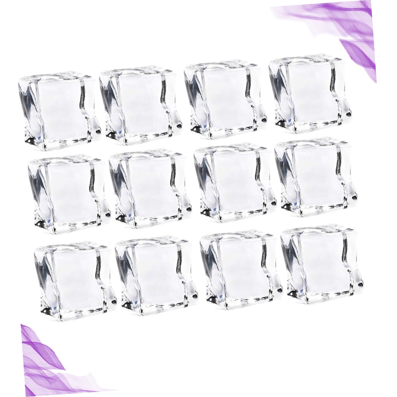 Toyvian Cubitos de Hielo Tamaño 30 Mm 48 Acrílico Reutilizables Transparentes Forma Ligeramente Irregular Accesorios para Fotografía y Decoración de Bodas y Aniversarios