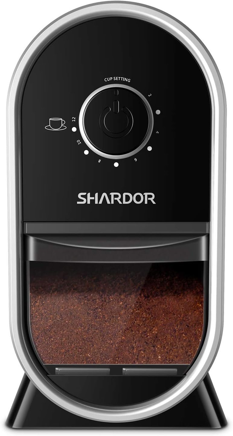 SHARDOR Electric Burr Coffee Grinder, Adjustable Burr Mill with 14 Precise Grind Setting for 2-12 Cup, Black