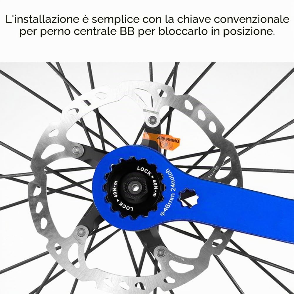 Attrezzo per Bicicletta Centerlock,Chiave per Guarnitura Mountain Bike,per Bicicletta Acciaio,Alluminio BB Chiave Strumento,per Movimento Centrale (Blu-B)