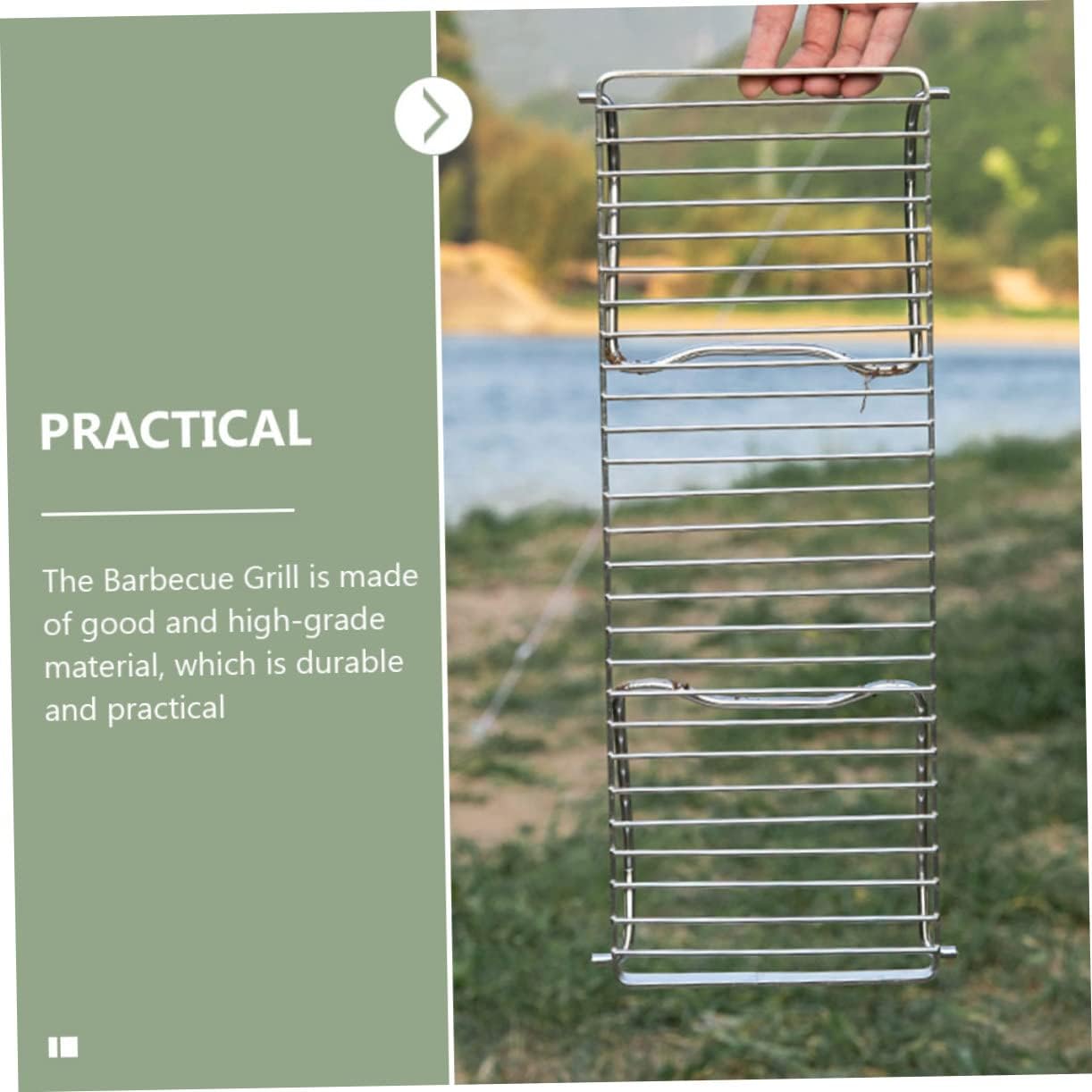 BESPORTBLE Folding Stainless Steel Pot Support Grill Rack Durable Rust Resistant Camping Barbecue Grate for Outdoor Picnic Cooking Portable Stove Head Stand for Bbq and Campfire