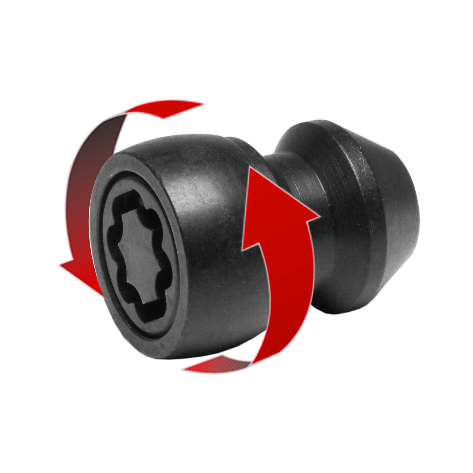 NUOVO MODELLO E TECH EVO5 COMPATIBILE CON FORD O/E (POST-2012 MODELLI) MK5 QUALITÀ ANTIFURTO BLOCCO DADO RUOTA SET (4 DADI E CHIAVE) N M12 x 1.5 19X 60° - NERO 070/5