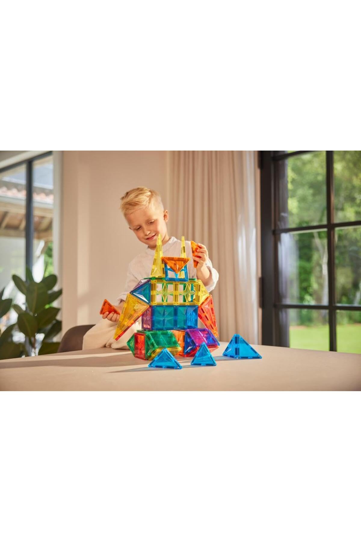 Original-Bausatz in Knallfarben 60 Teile, langlebiges Magnetspielzeug, Robustes Lernspielzeug, erweiterbare Sets, für Kinder ab 3 Jahren