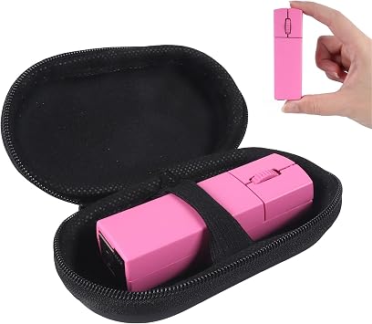 elec Space Wireless Mini Finger Mouse - Silent Dual-Mode Bluetooth & 2.4GHz, Ergonomic Portable PC Mouse with Case, Compatible with MacBook and Chromebook Pink