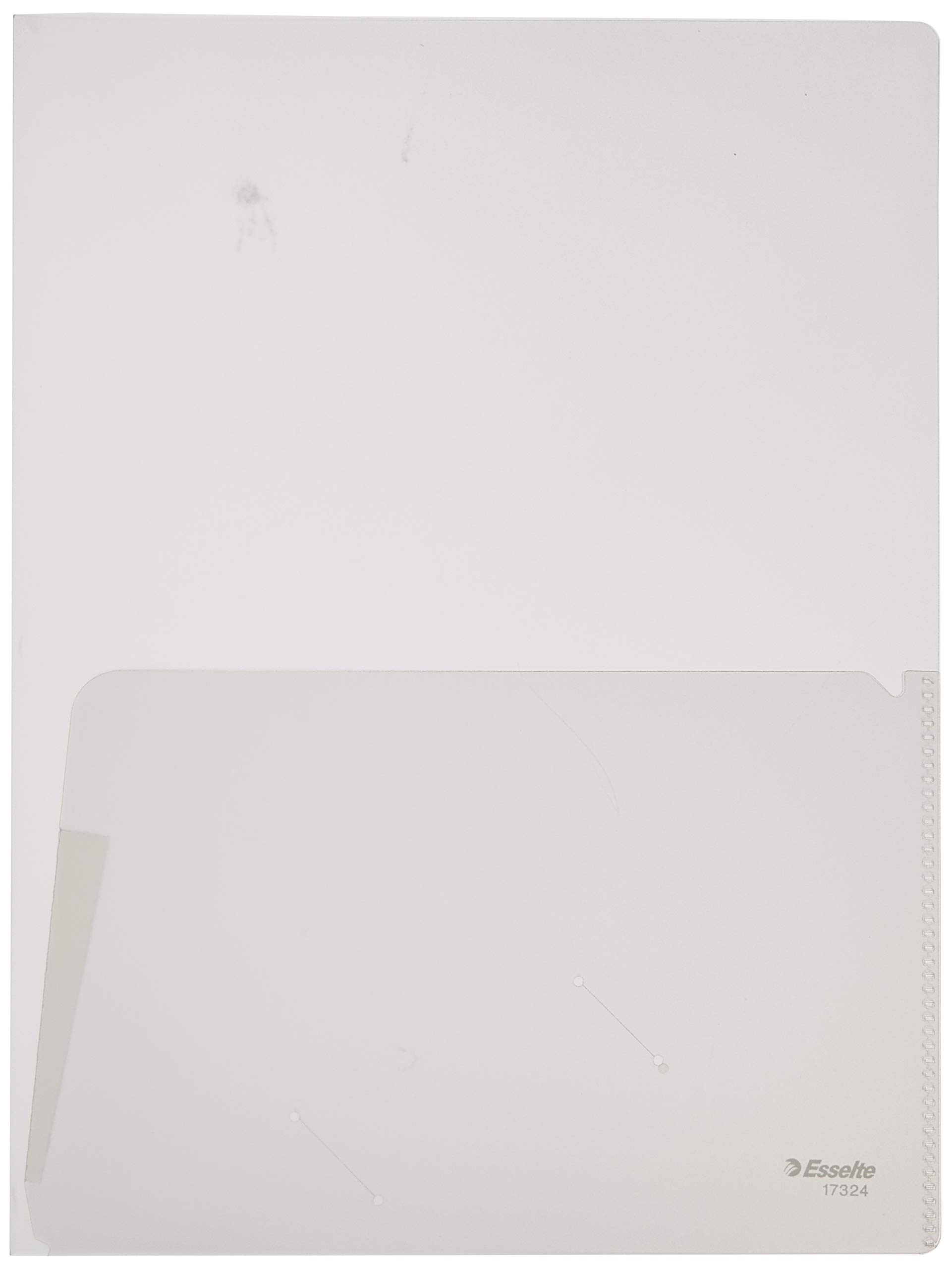 Esselte Chemise Double Poche, Transparent, Grainé, A4, Polypropylène 180 Microns, Lot de 5, 17324