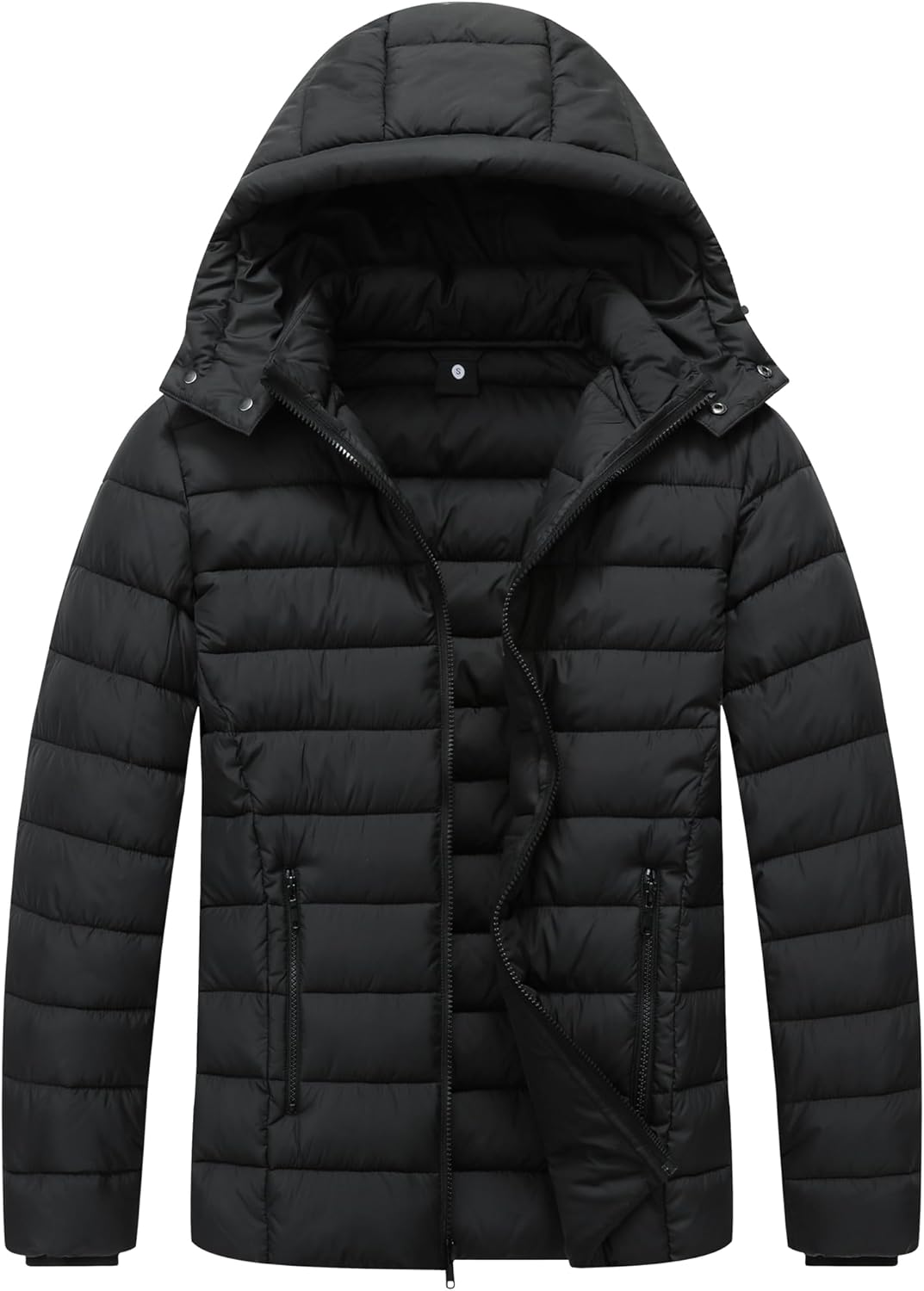 Men’s Quilted Down Coat Puffer Jacket | Lightweight, Waterproof, Windproof, Detacha...