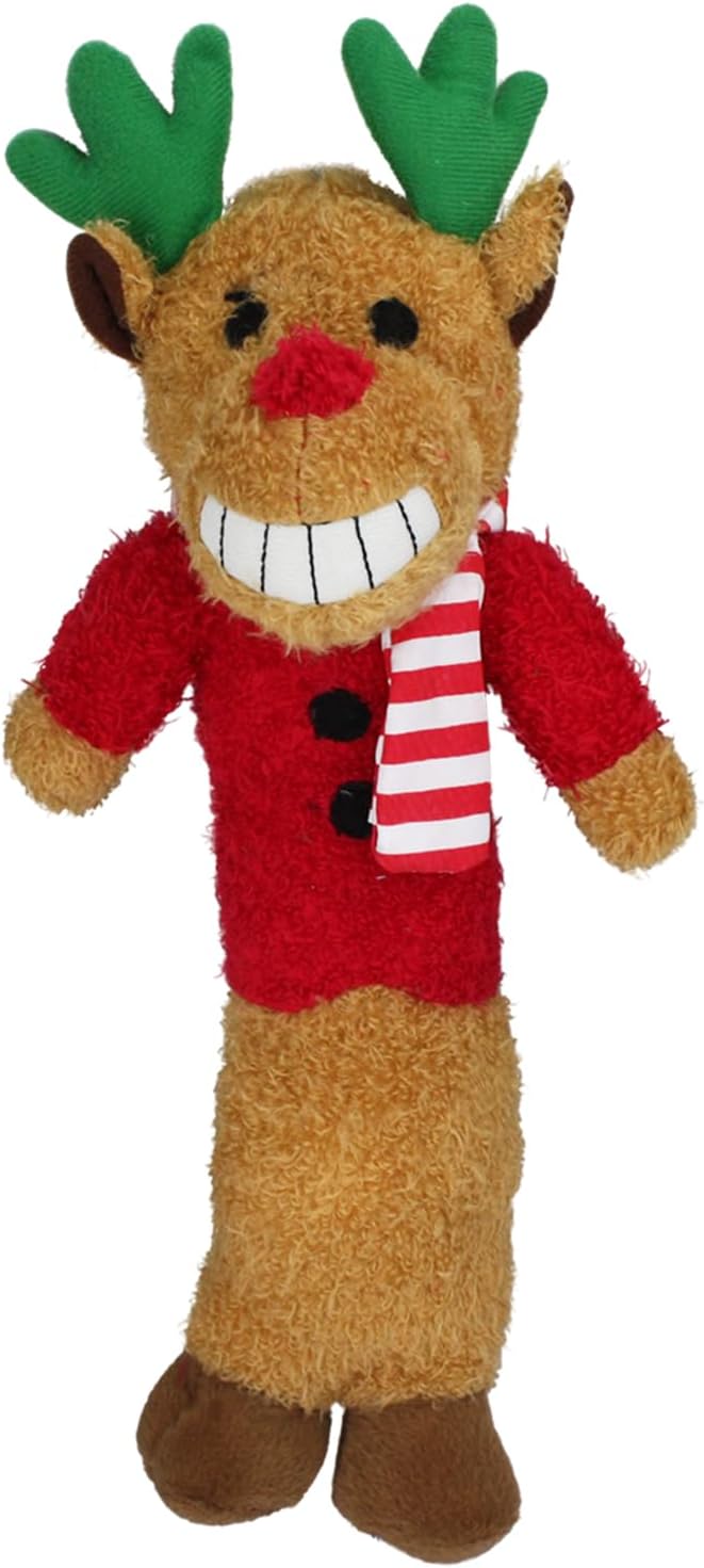 Original Loofa Reindeer Dog Plush Toy - Squeaky Toys for All Dogs - Extra Soft Plush - Stuffed Animal for Cuddling & Playing - Cute Dog Pet Toy (12”)