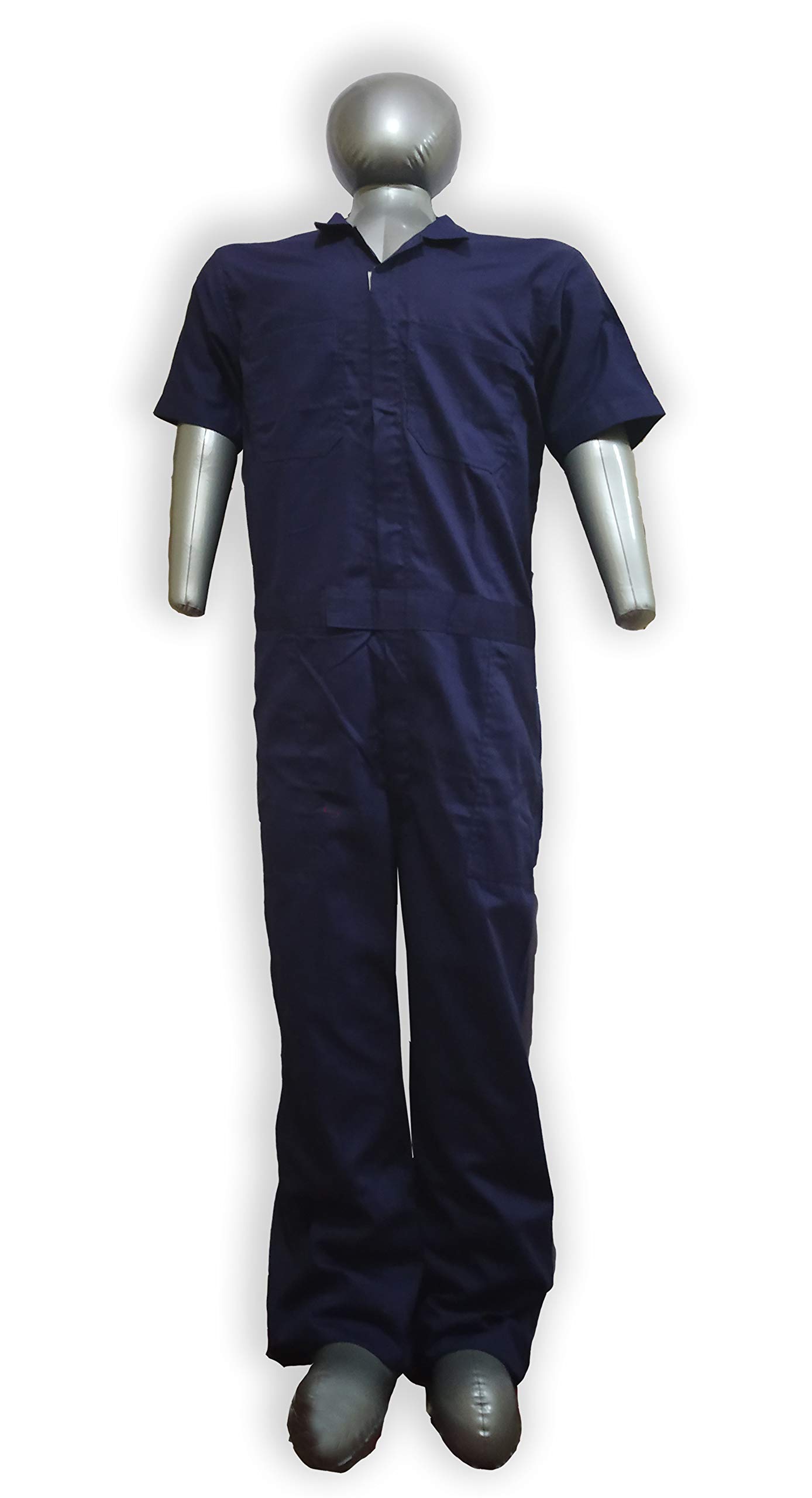 SSBENGALY Blue Pure Cotton Men Coverall Boiler Suit Safety Uniform with 1 Inch Reflectors 280 GSM - Large (B07FMSNLZZ) Amazon Price History, Amazon Price Tracker