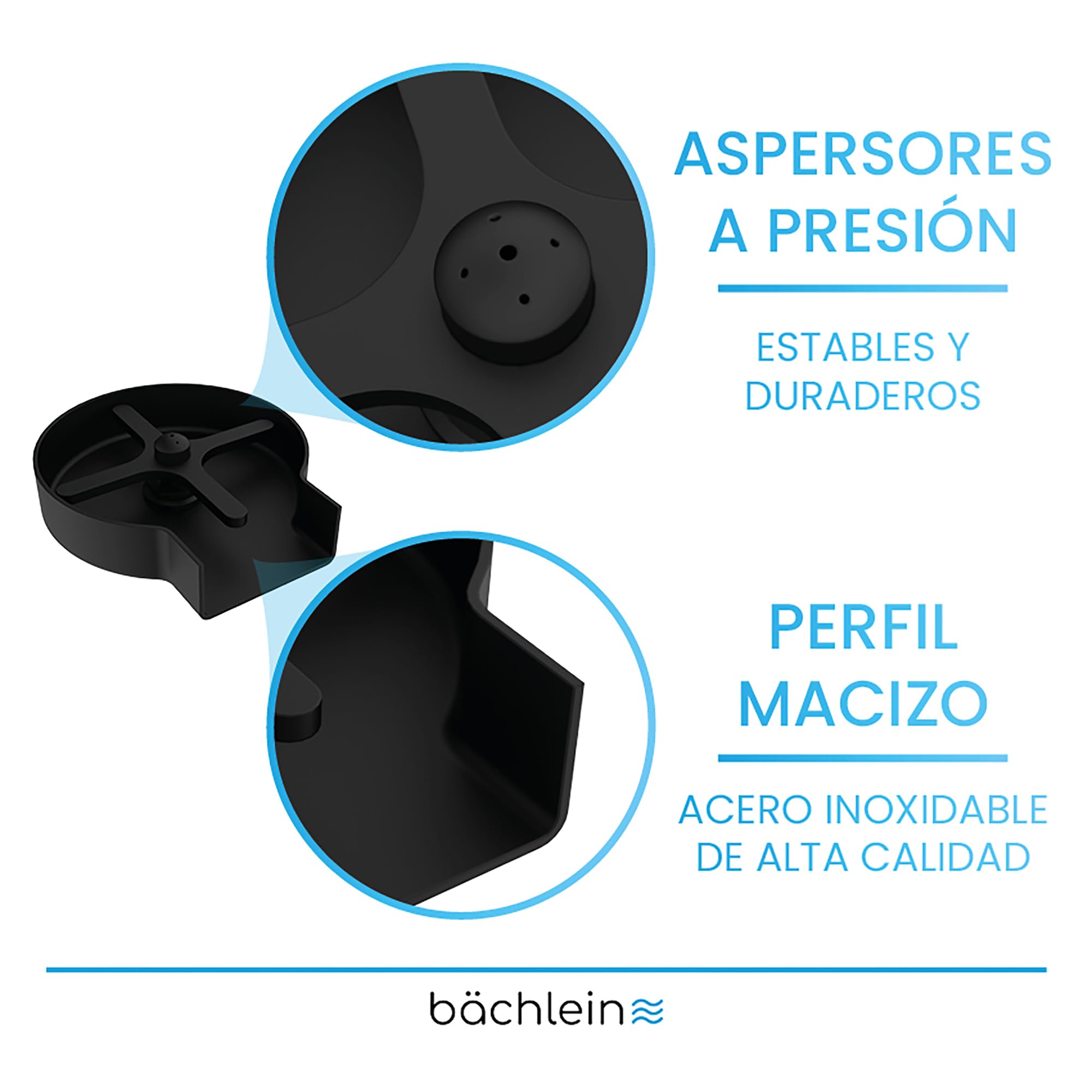 Bächlein Limpiador de cristales (negro mate) – Lavavajillas de acero inoxidable – ducha para vasos incluye distribuidor en T y manguera flexible – Lavavajillas automáticas para la cocina