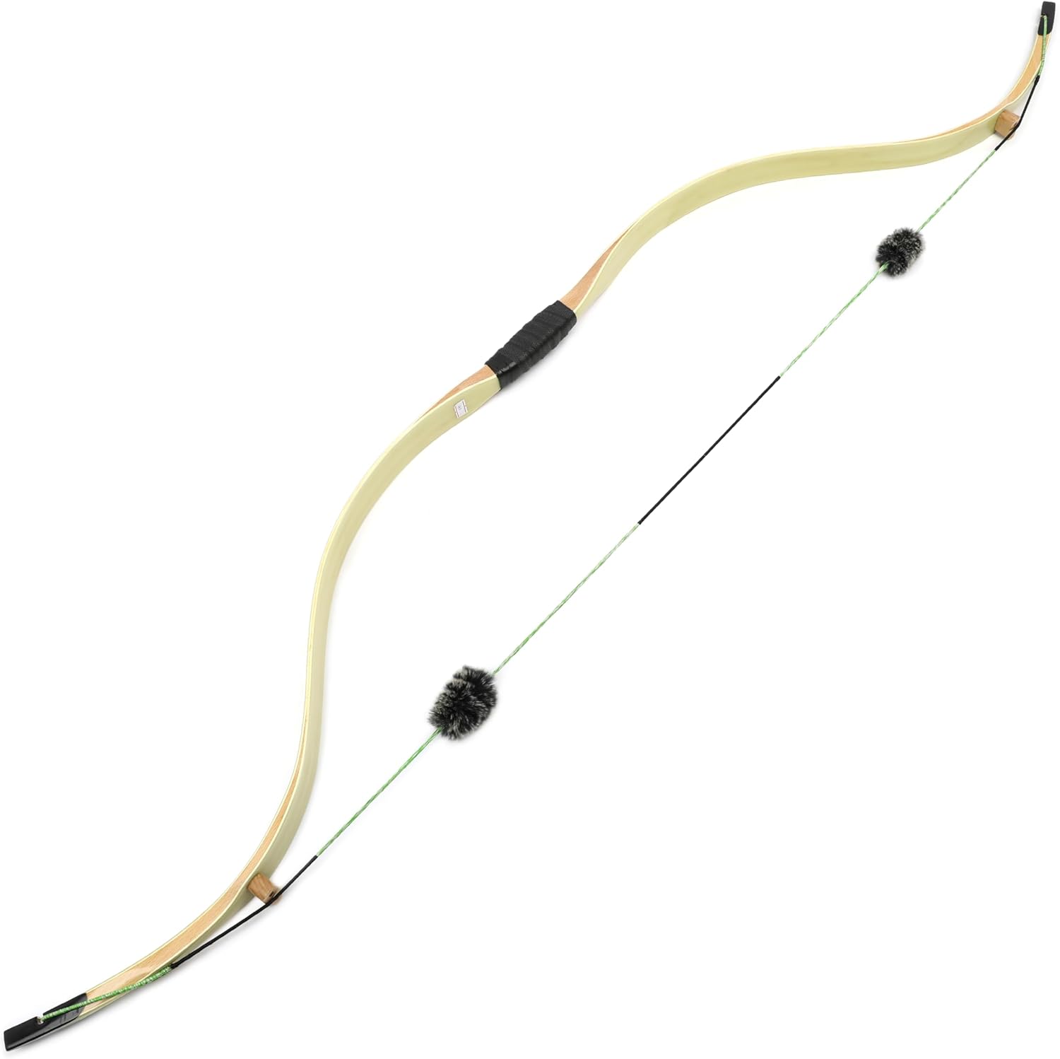 58" Traditional Longbow 20-45 Lbs Wood Long Bow Horse Bow for RH&LH Archery Target Hunting