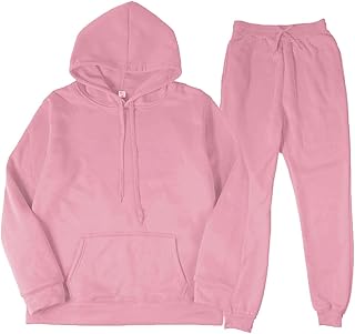 DDDHL Conjunto de calças masculinas moda masculina casual combinação de cores duas peças com capuz bolso com cadarço pulôver suéter calça, Nº 1 - rosa, XG