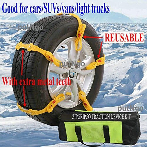 Click to open expanded view Reusable zip grip go snow tire chains for Cars, SUVs, vans, light trucks. good in snow, ice, mud Easy to install Universal winter safety kit/set of 10