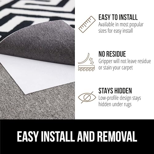 Miniatura 5 de GORILLA GRIP Almohadilla para suelo de alfombra, tapete de doble cara de 2 x 10 pies, agarre para sobre alfombras, mantiene las alfombras en su