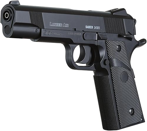 Miniatura 2 de Lancer Tactical Pistola de aire Saber X1911 CO2 pistola de aire comprimido-480 FPS con alta presión 0.42 oz y bolsa de metal BBS