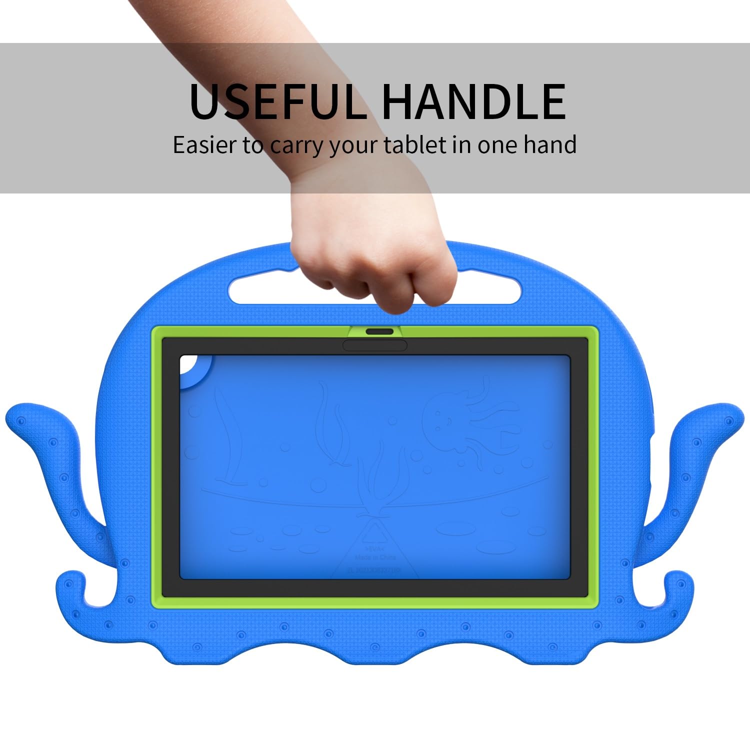 Housse de protection pour tablette Étui compatible avec Samsung Galaxy Tab A7 10,4 pouces T500/T505 (2020), coque légère et résistante aux chocs Compatible with enfants, coins antidérapants et bandoul