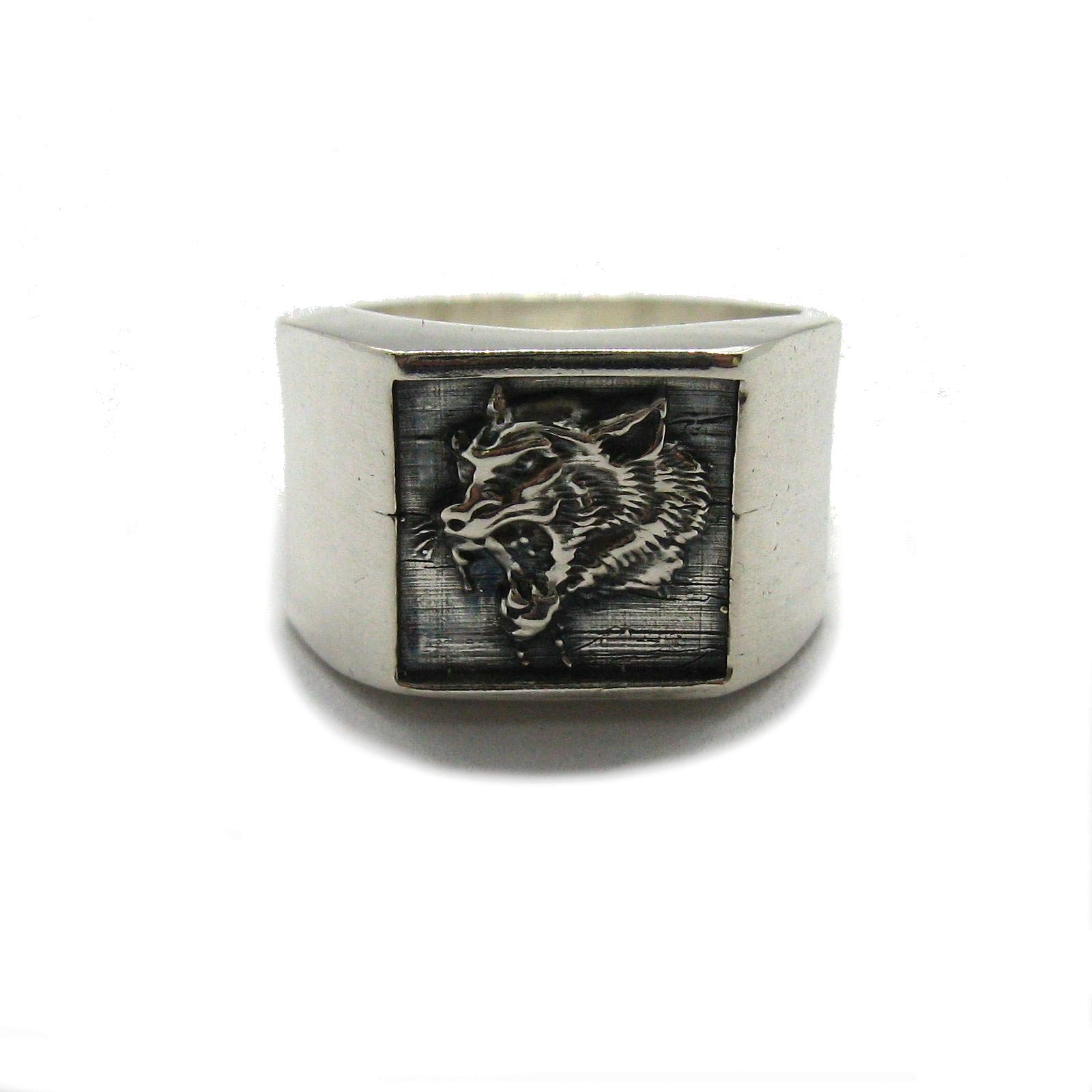 Sterling silber herren ring solide 925 Wolf R001851