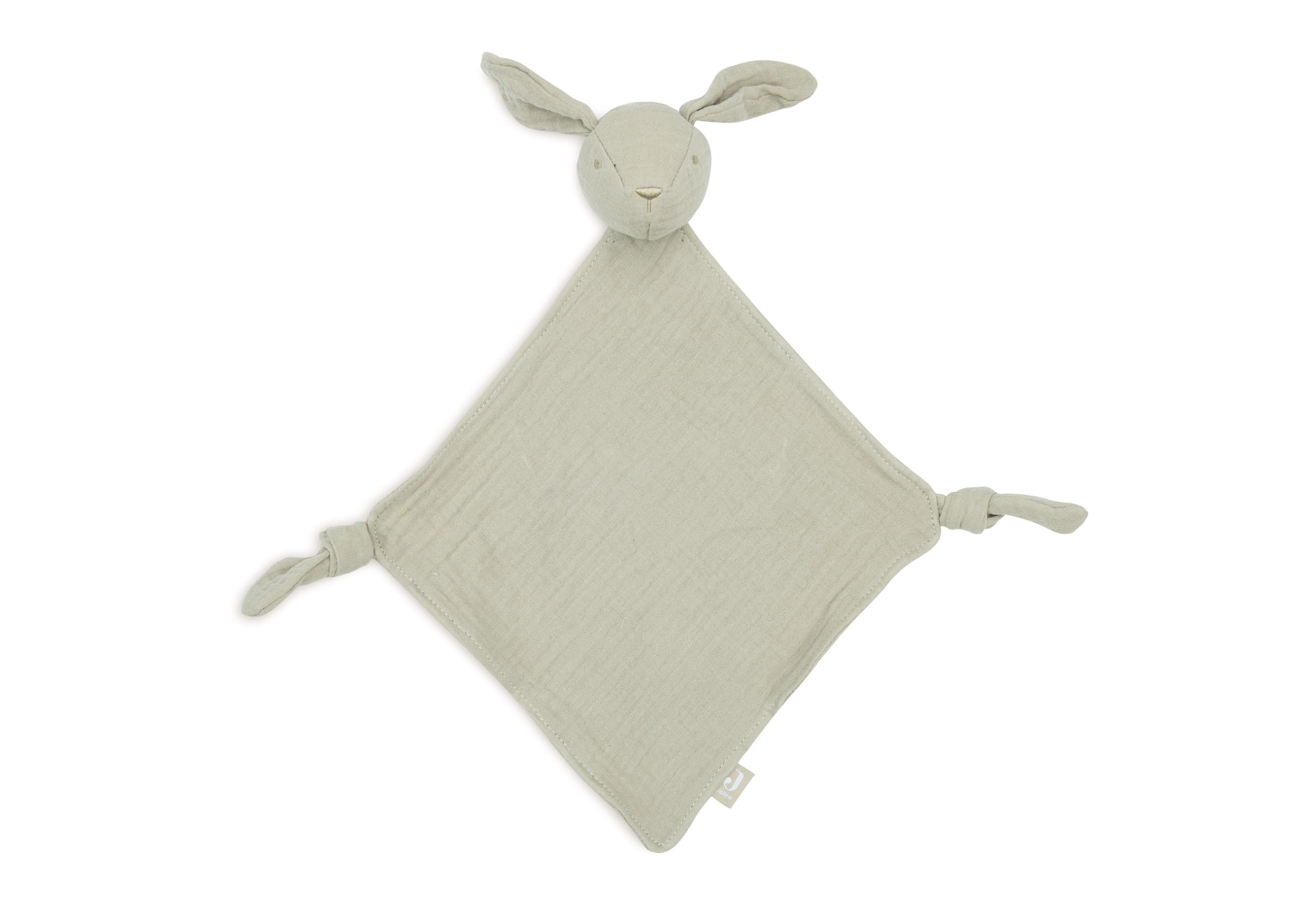 Jollein Chusta do przytulania dla niemowląt – Bunny Ears, oliwkowa zieleń – 100% bawełna – chusta do wąchania – certyfikat Öko-Tex – oliwkowa zieleń