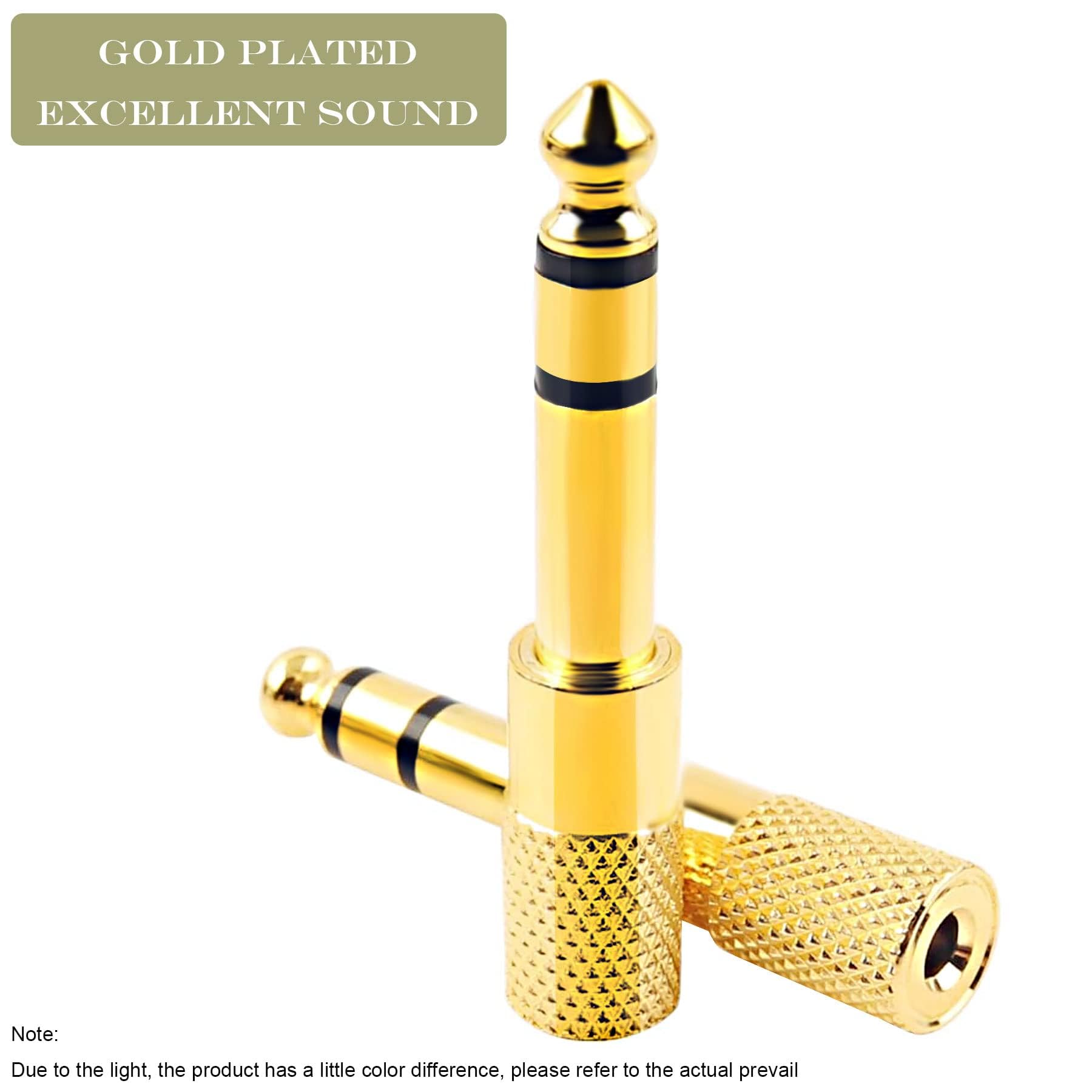 Adattatore Jack 6,35 Mm Su 3,5 Mm Presa Stereo Su Spina Dorata 2 - Foto 4