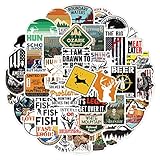 RGBEE Wasserfeste Aufkleber 50 Stück, Vinyl Vintage Sticker Set für Laptop, Koffer, Helm, Motorrad, Skateboard, Snowboard, Auto, Fahrrad, Computer, GEH Gagen Aufkleber Decals