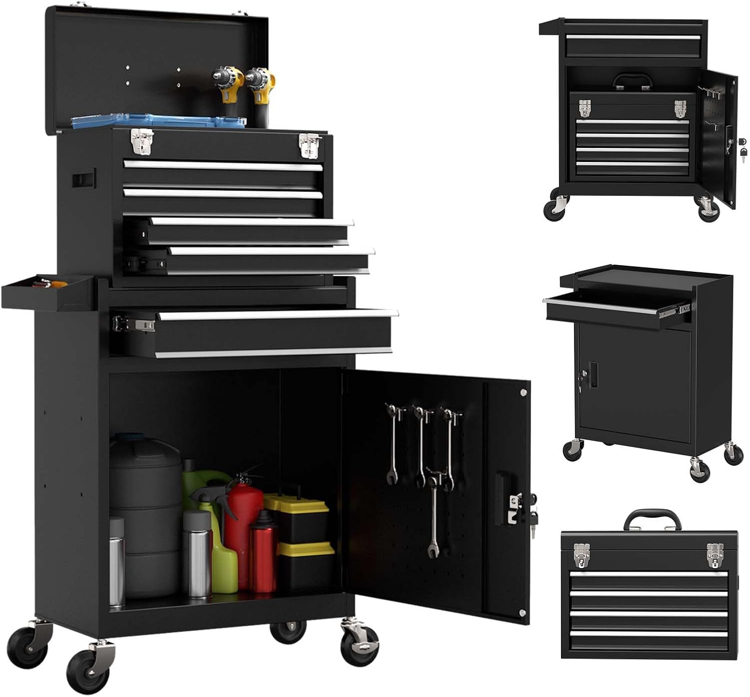 Huxxion 5Drawer Rolling tool Chest on Wheels, tool