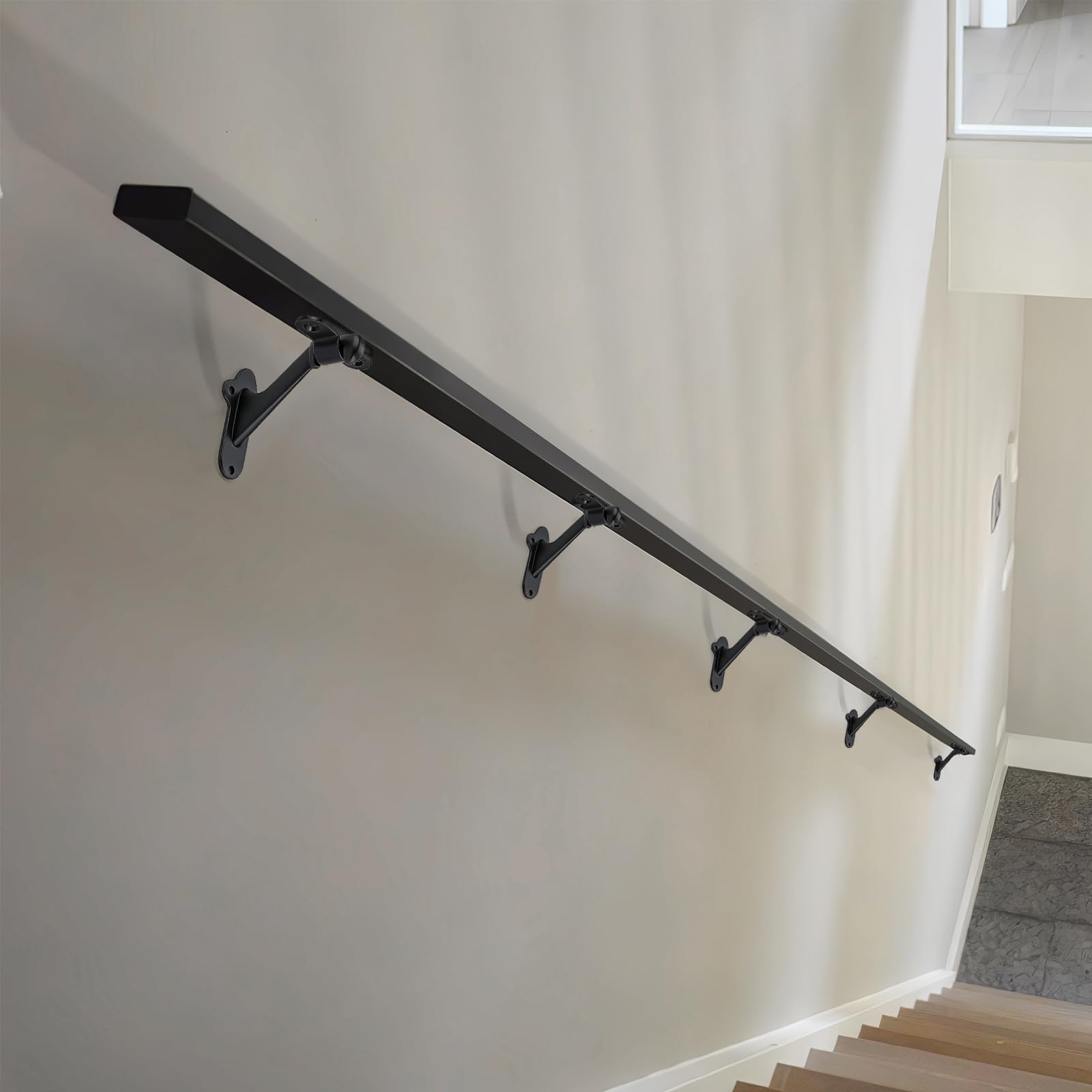 KHTUMEWARE-ST342 Matte Black Handrail Brackets 2-Pack in Matte Black — KHTUMEWARE