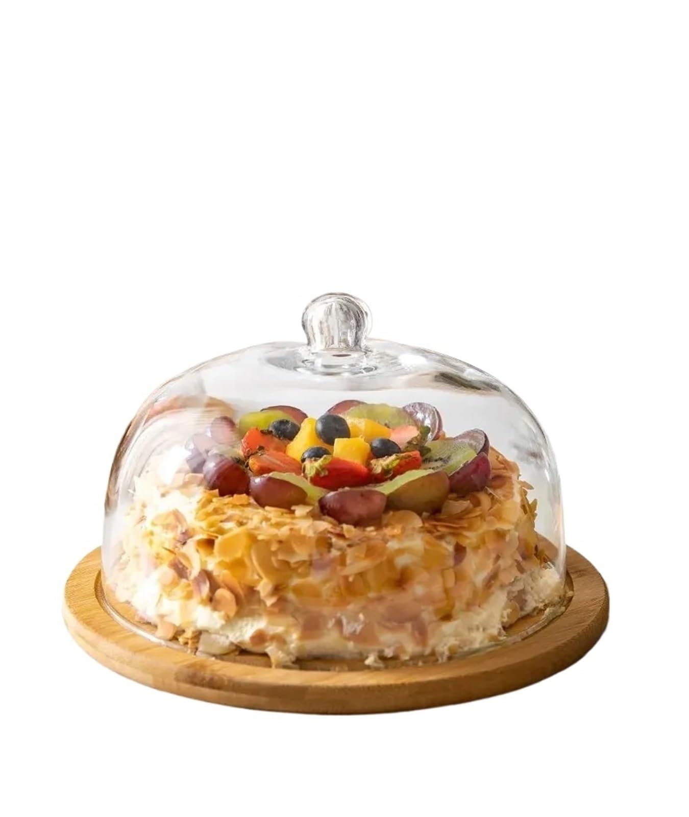 Holztablett mit Glasabdeckung for Obst und Dessert(L-1SET)