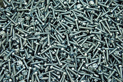 (1500) Slotted Hex Washer 8 x 3/4 Sheet Metal Screw Type A Zinc SMS