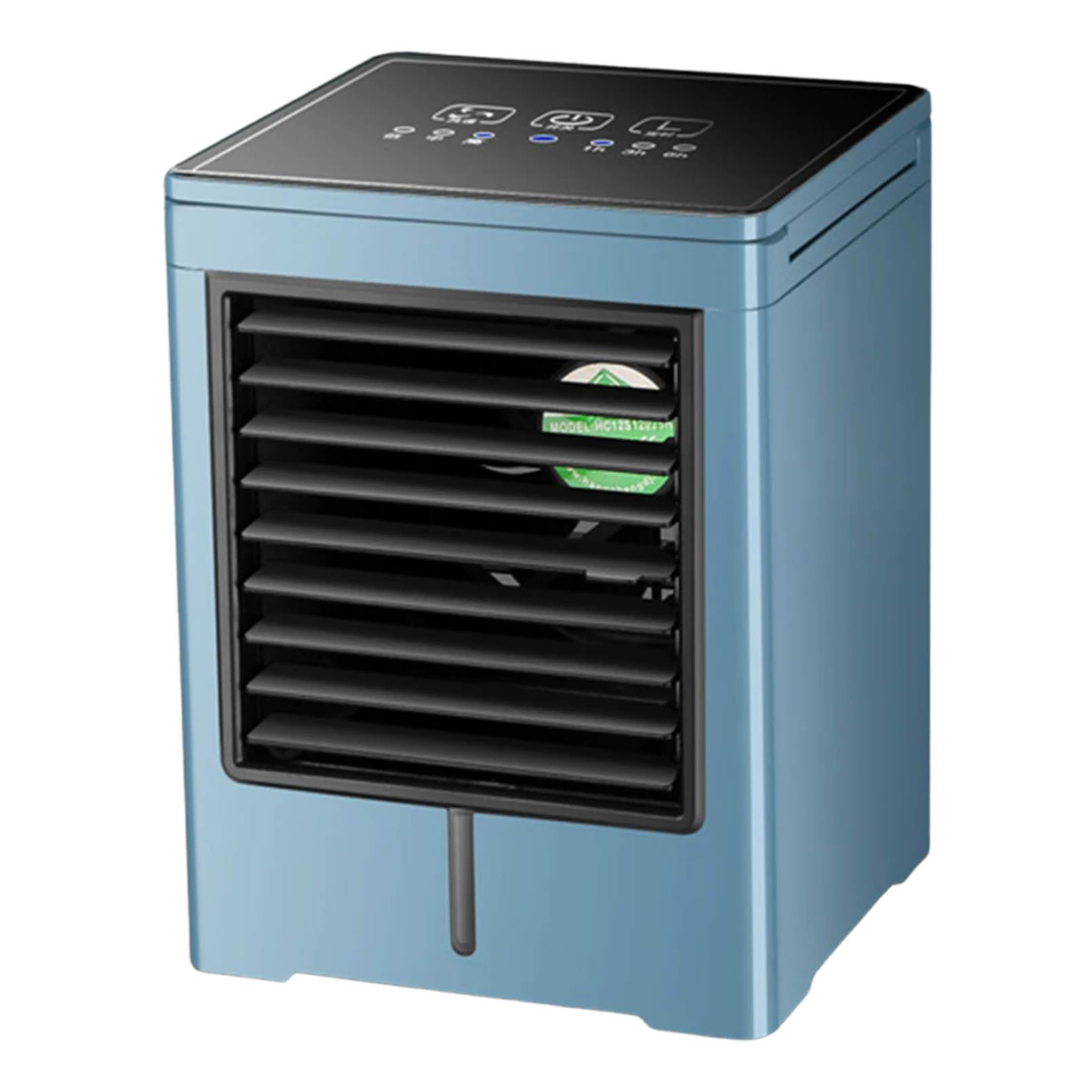 Cqahdsevf Blue Portable Air Conditioner Cooling Fan, Portable Usb Evaporative Air Cooler Touch Screen 3 Speeds Multicolor(Blue)