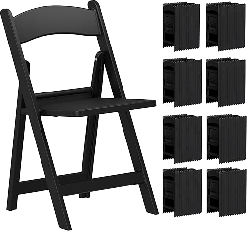 Miniatura 28 de Sillas plegables de resina con cojín, paquete de 4 sillas plegables blancas, sillas de plástico ligeras, cómodas sillas plegables para bodas,