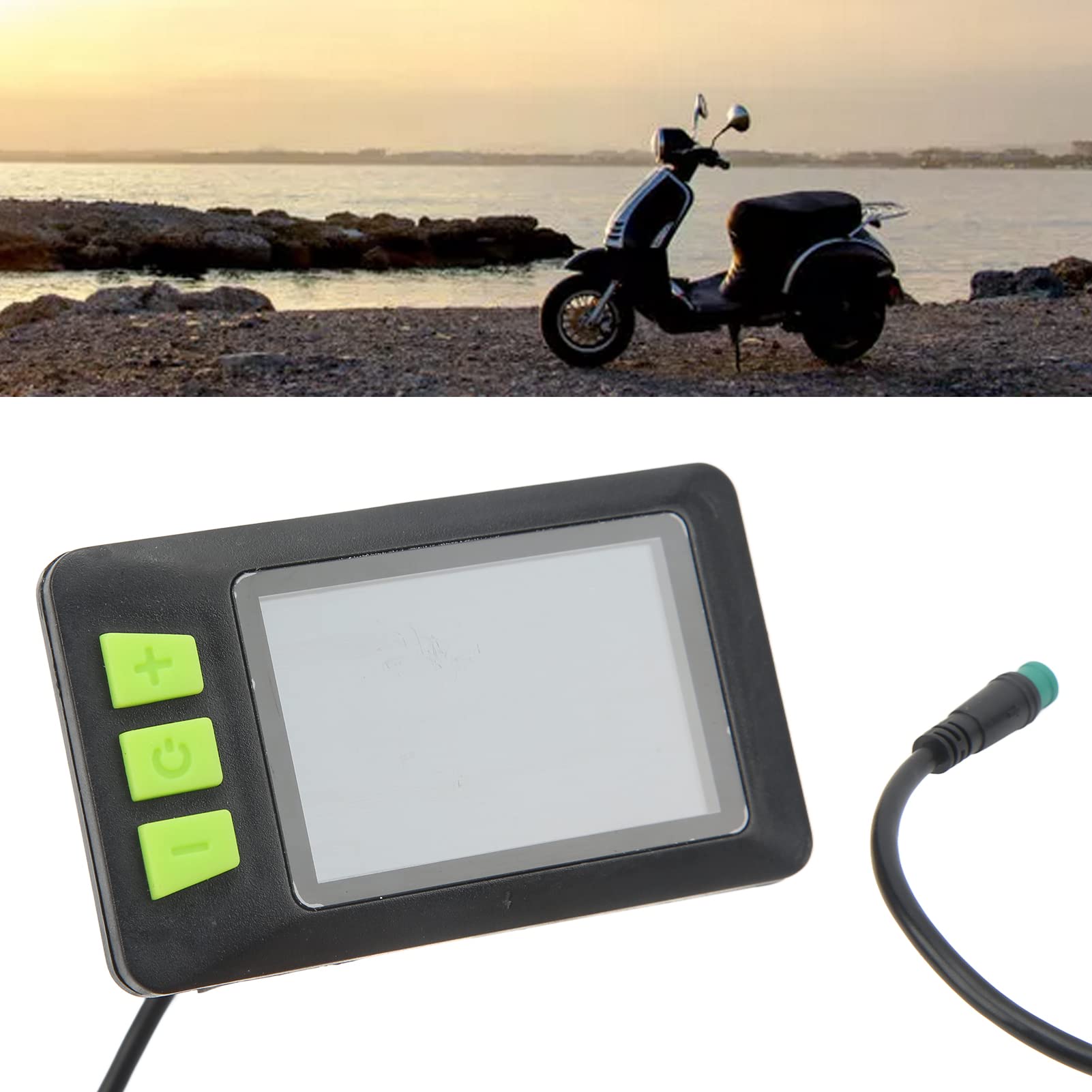 VGEBY Compteur d'affichage LCD pour Vélo électriqueCompteur d'affichage LCD pour Scooter électriqueCompteur ABS, Panneau de Commande 24V 36V 48V 60V, Compteurs de