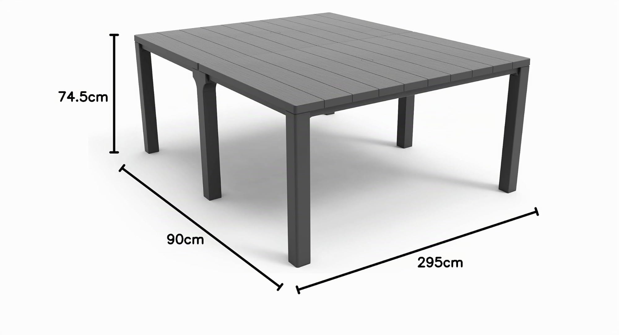 Keter Julie Table Double Composition Table d'extérieur Graphite