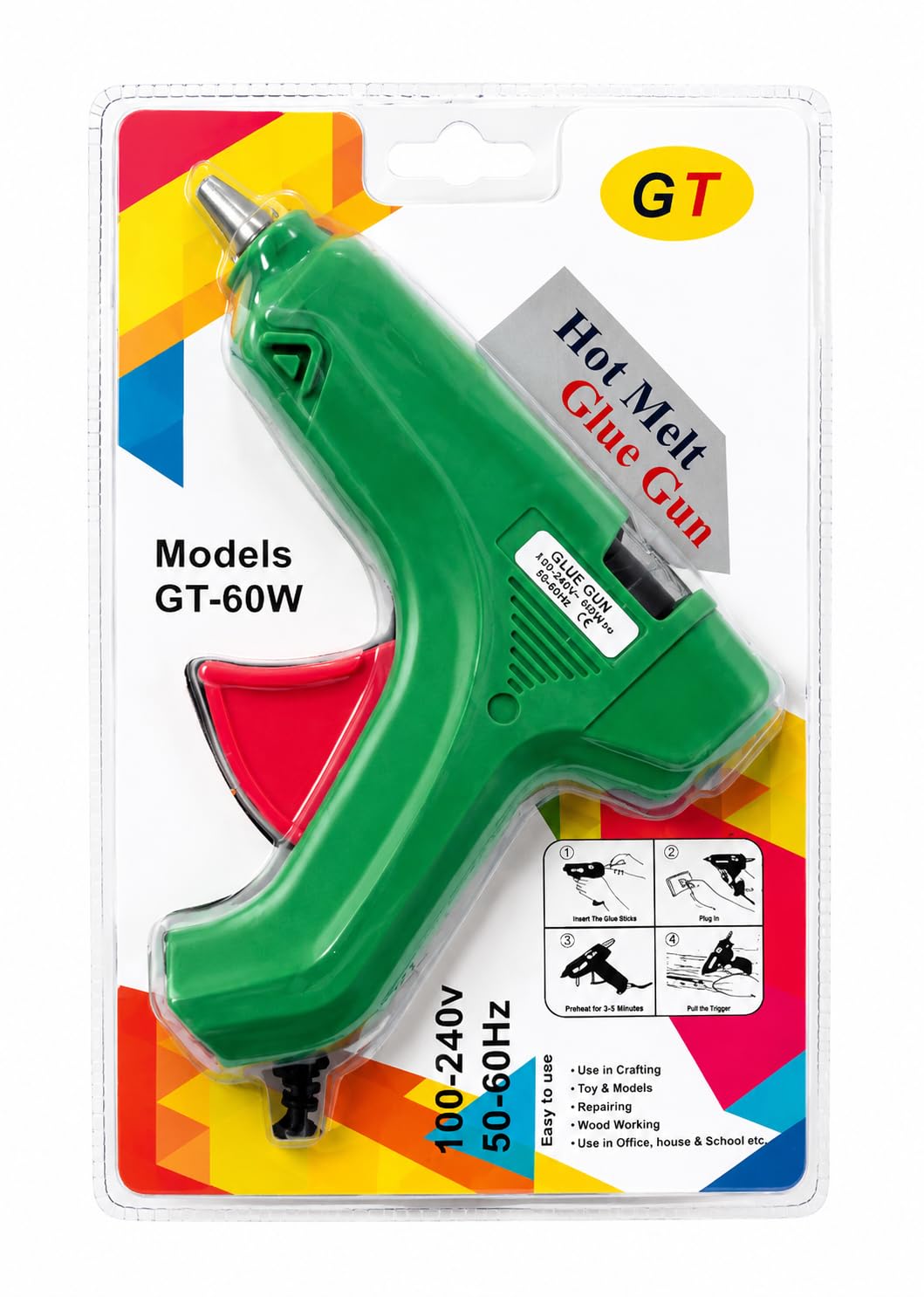 60W Hot Melt Glue Gun for DIY Crafts, Quick Repair & Home Improvement – Electric Adhesive Glue Gun with Trigger Switch for Art, School Projects, Decoration & Industrial Use with 5 gluesticks free-image-37